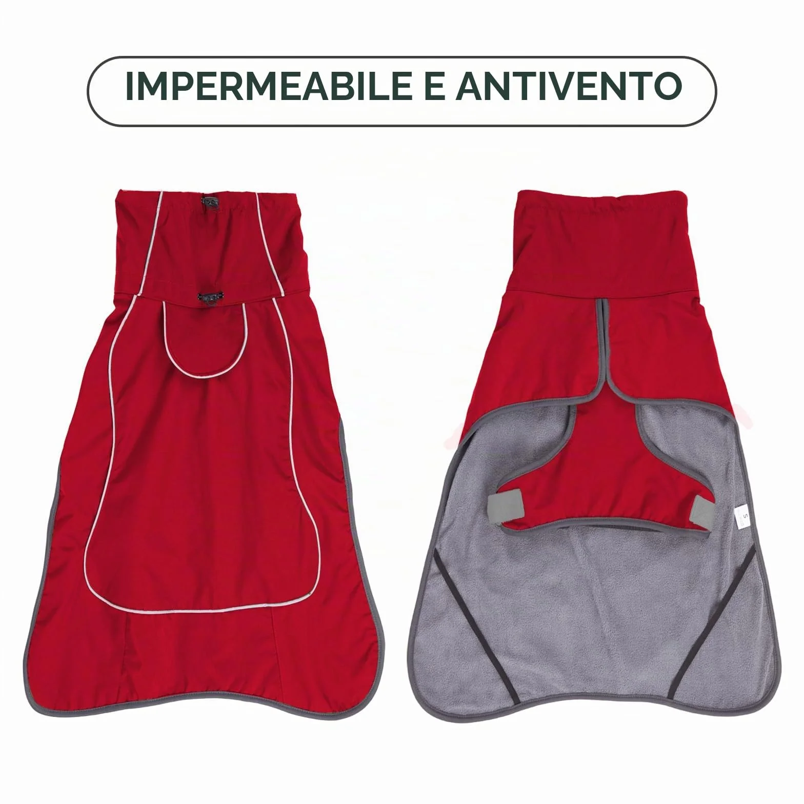 HEYWEAN Giacca impermeabile per cani con fodera in pile riflettente caldo per freddo escursionismo campeggio
