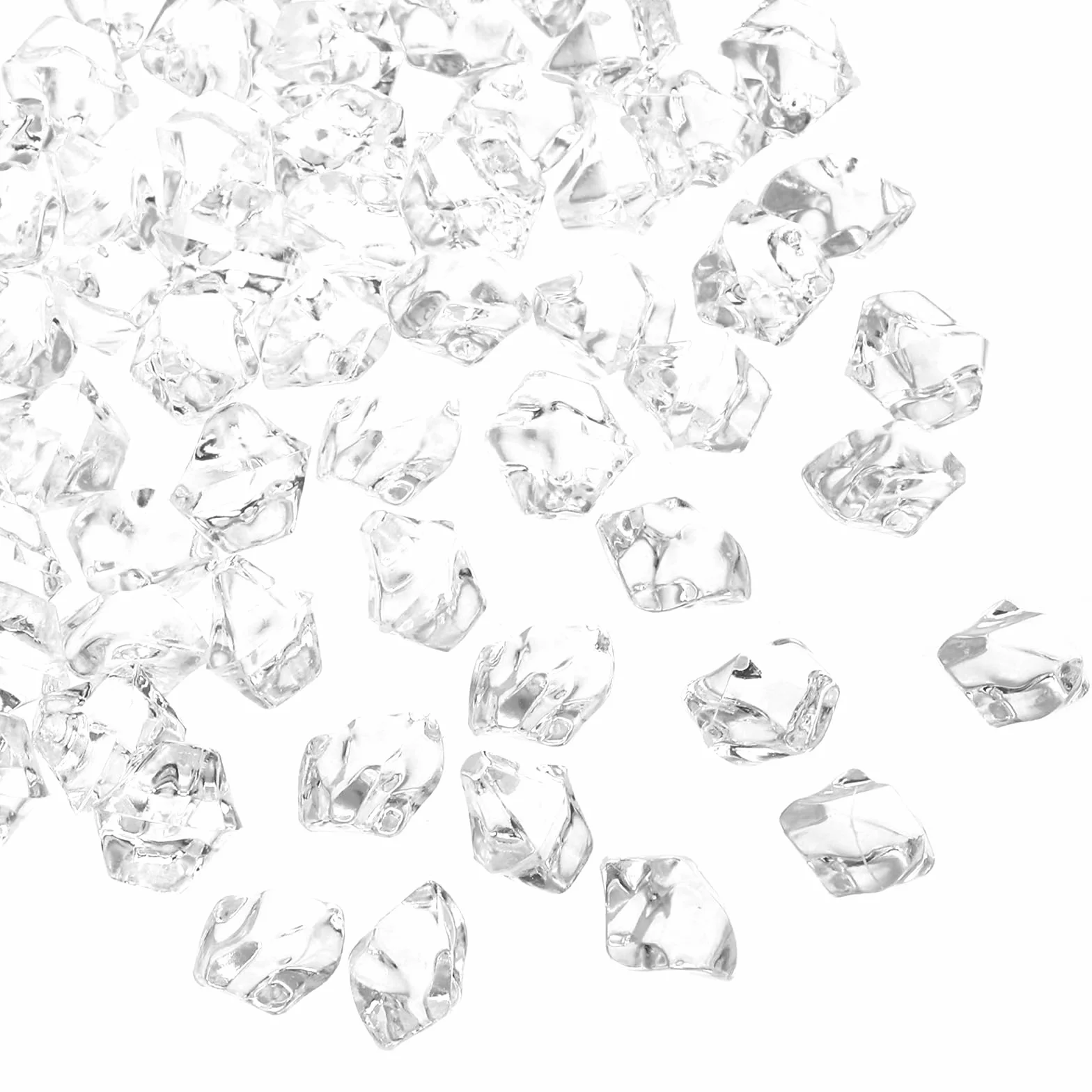 QUARKZMAN 800pz Pietre di Ghiaccio Finto, Cristalli Trasparenti in Acrilico, Gemme, Ghiaccio Tritato Sfavillante Diamanti Finti per Riempitivi Vasi, Decorazioni Tavolo, Feste