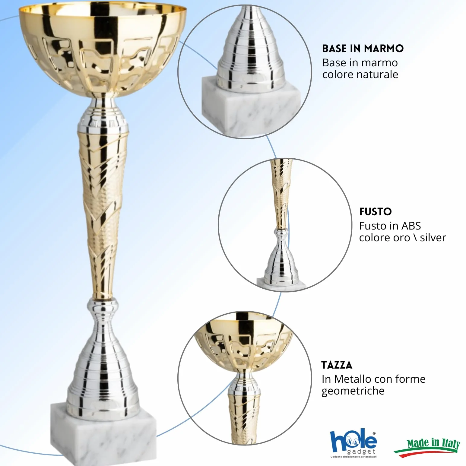 Coppa Trofeo Personalizzati, Premiazioni Singole o in Set Completi, Sportivi per Eventi, Calcio, Fantacalcio, Basket, Padel, Personalizzabile su Targhetta cod. 10.031