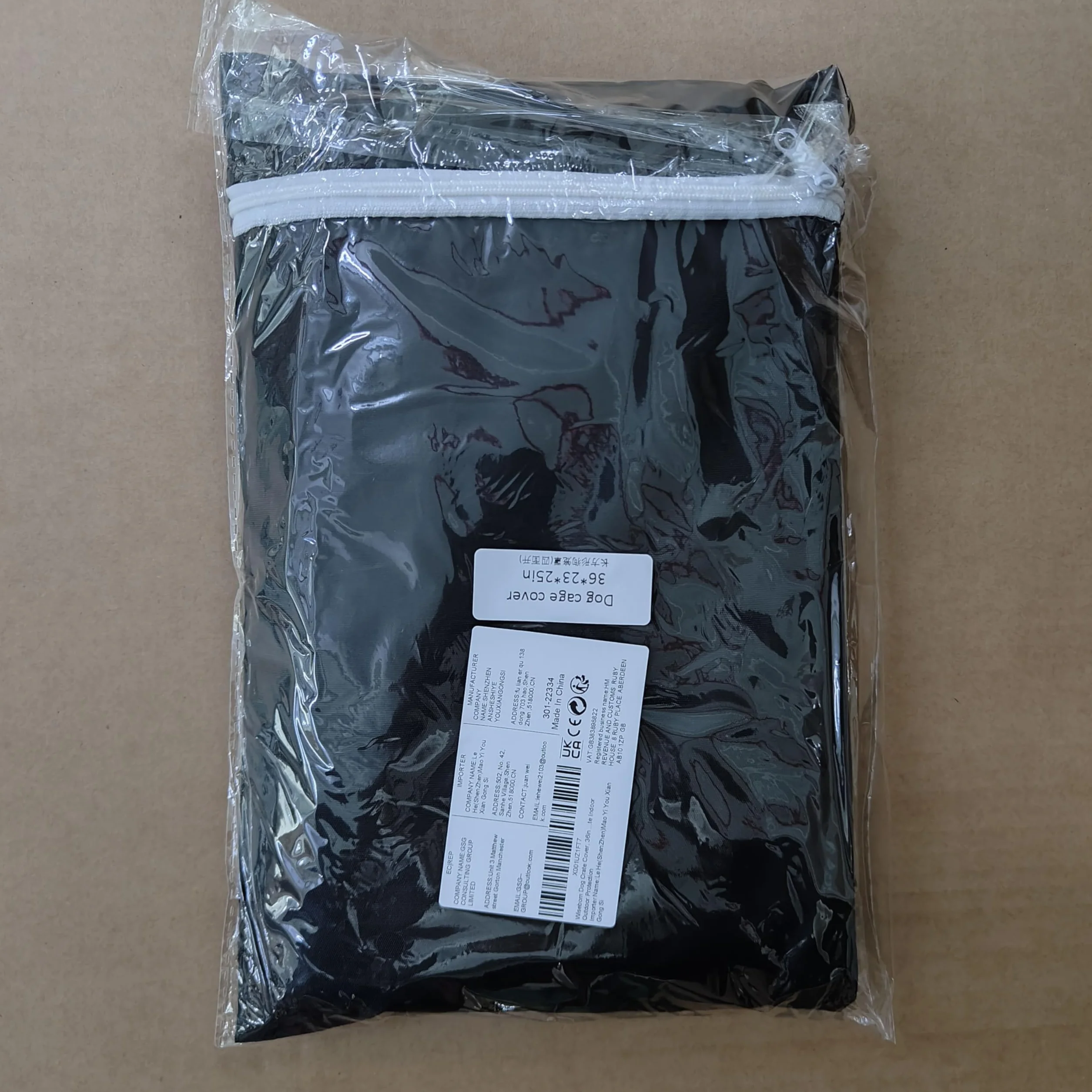 PET Copertura per Gabbia per Cani Antivento Tessuto Oxford 210D Nero 36in