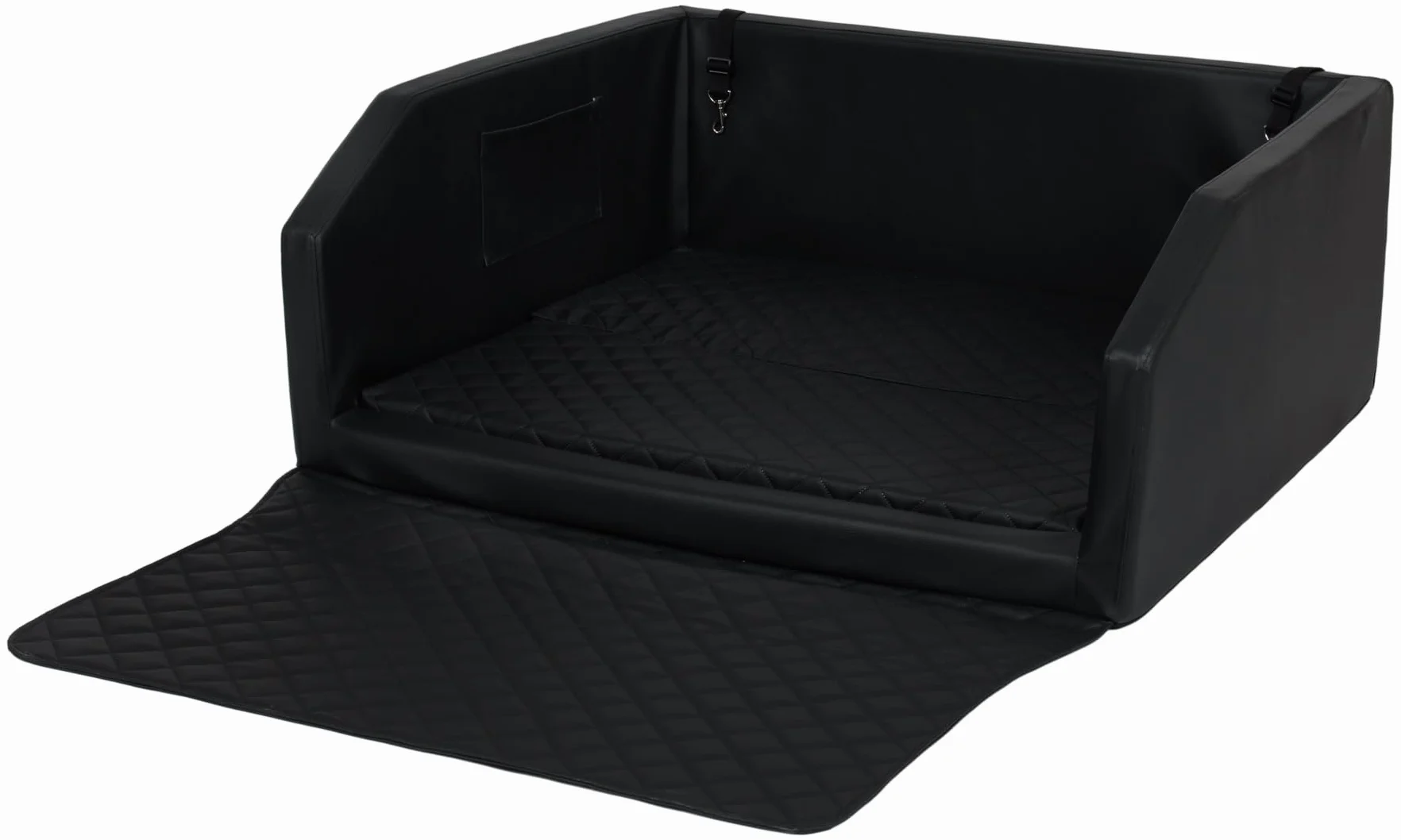 Velinda Trasportino Auto per Cani Materasso Bagagliaio Letto Macchina Cintura 100x70cm (Colore: Nero)