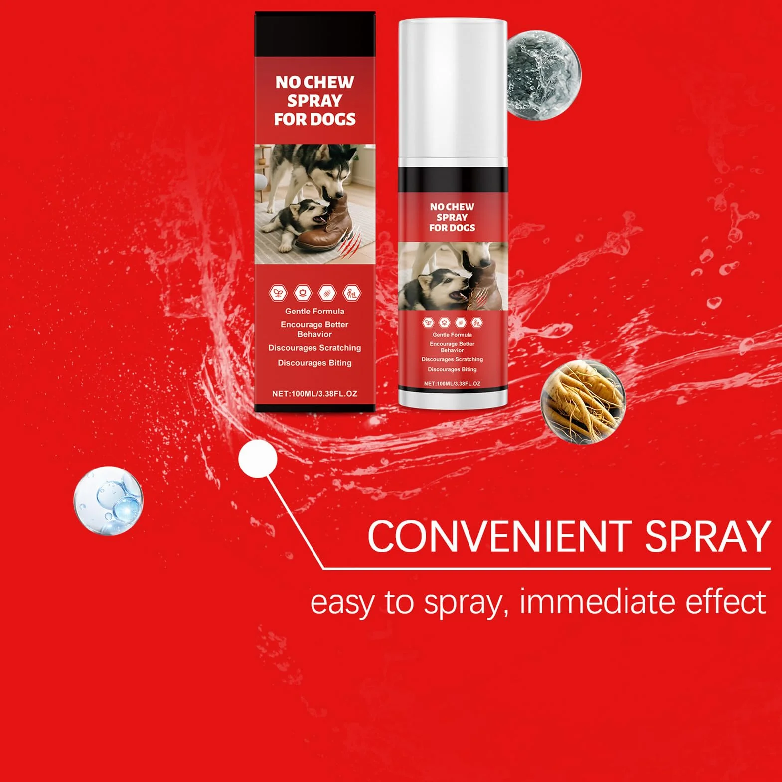 Generico Spray Anti Rosicchiamento per Cani,100ml Spray Masticazione Immediato | per l'Addestramento per la Protezione dei Mobili Leccamento delle Zampe Addestramento alla Gabbia per Conigli Gatto