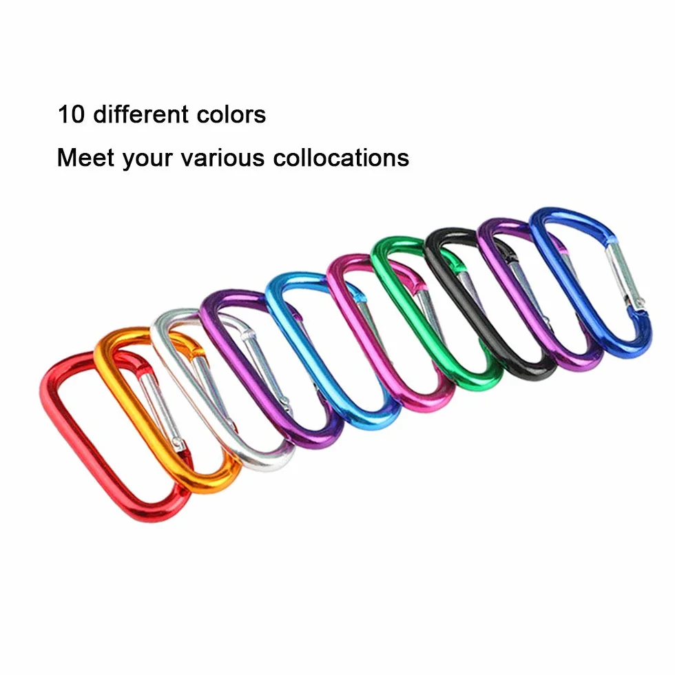 20Pcs 5cm Alluminio Moschettone Set, Mini Portachiavi, Campeggio Gancio a Molla