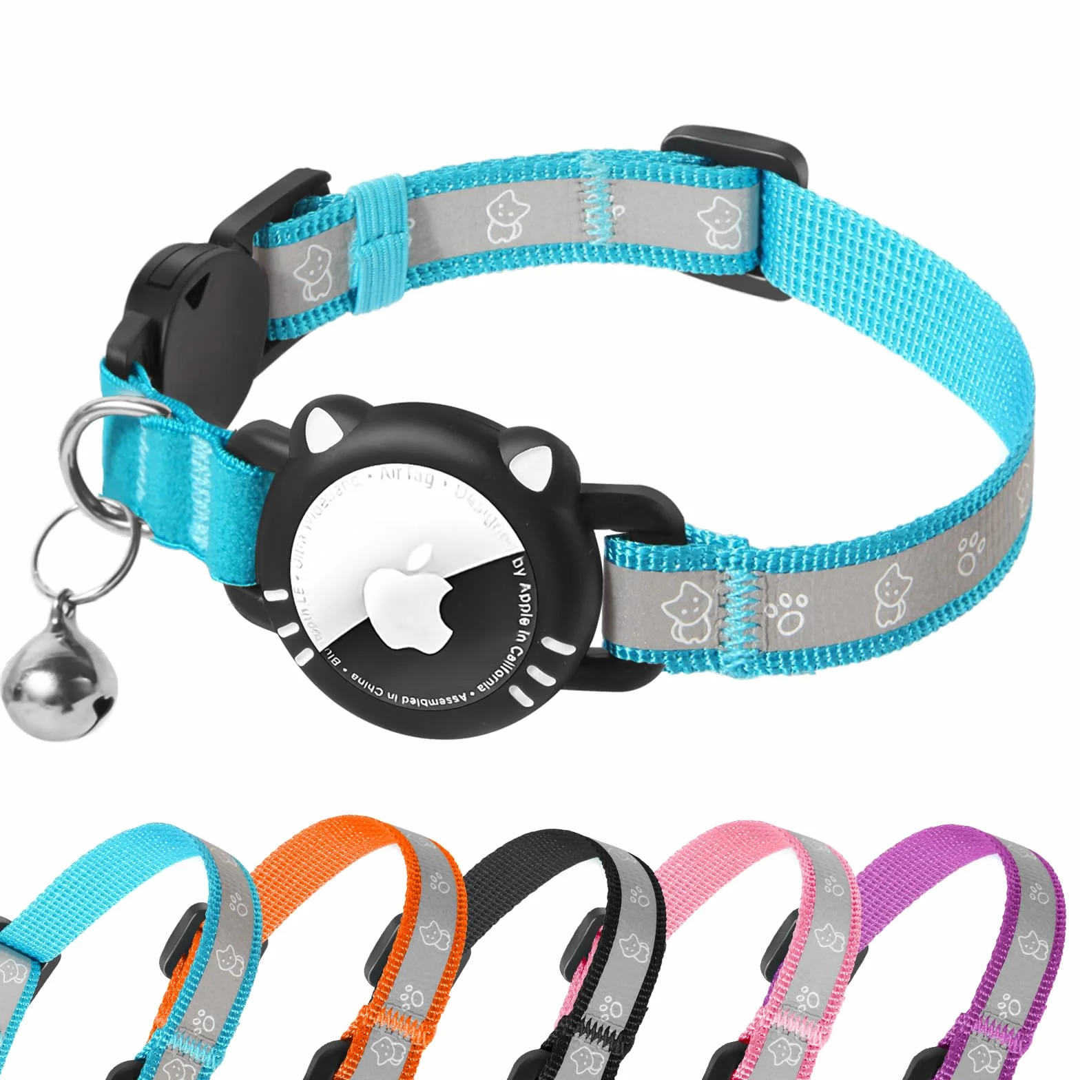 Riflettente Collare Gatti Compatibile con Apple Airtag Collare Air Tag Gatto con Fibbia di Sicurezza per Gattini, Air Tag GPS Non Incluso