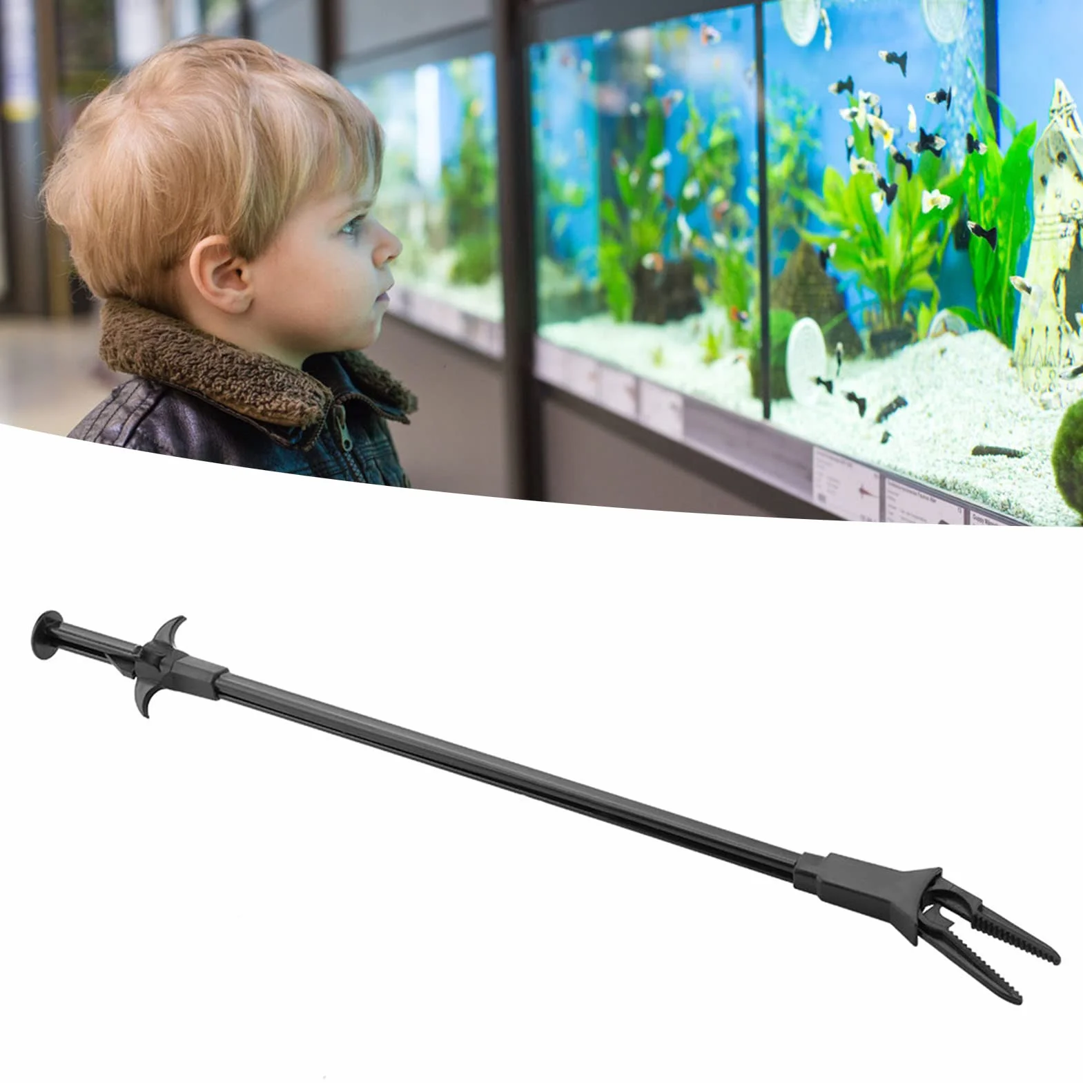 Pinza per piante acquatiche 50 cm plastica lunga acquario