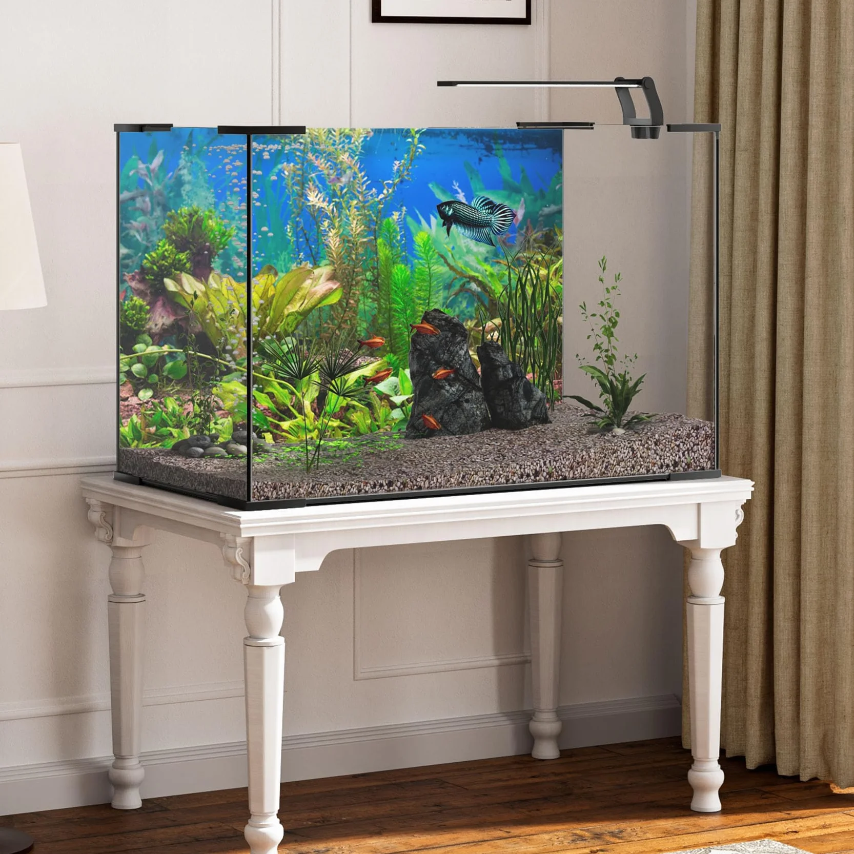 61x41cm Acquario Sfondo Pianta Acquatica Fiume Letto & Lago Acquario Poster Sfondo Vinile Sfondo