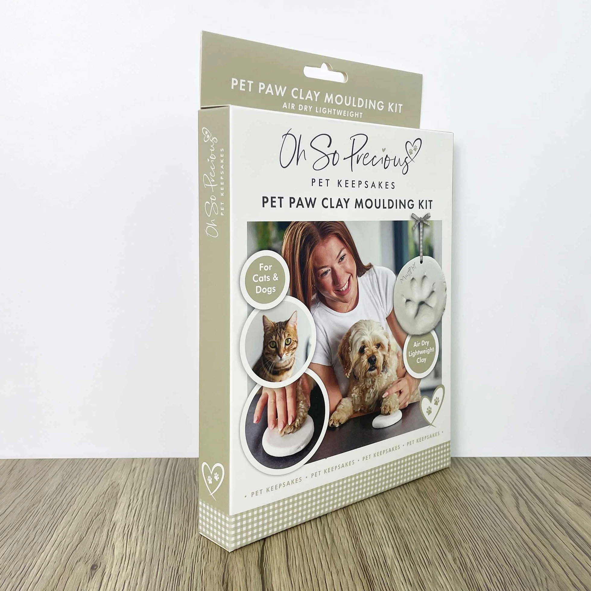 Kit per impronte di zampe di animali domestici in argilla, ricordo per cani e gatti, facile da usare, impronte commemorative, cuccioli e gattini, argilla essiccante all'aria