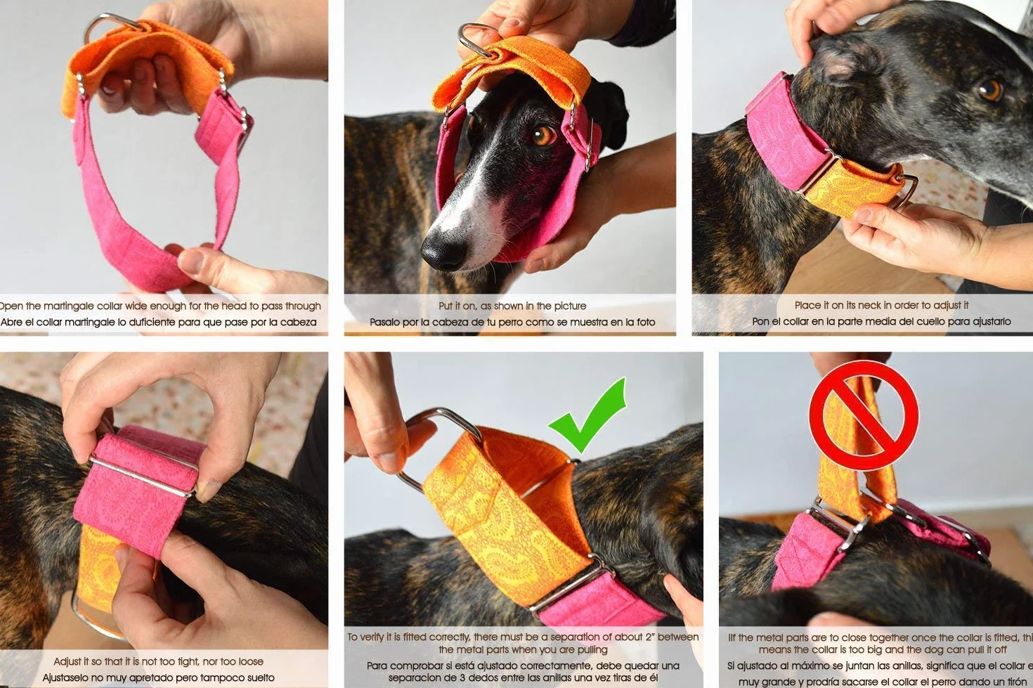 Wakakán Martingale Collare per Cani Blue Bandana Fatto a Mano Spagna