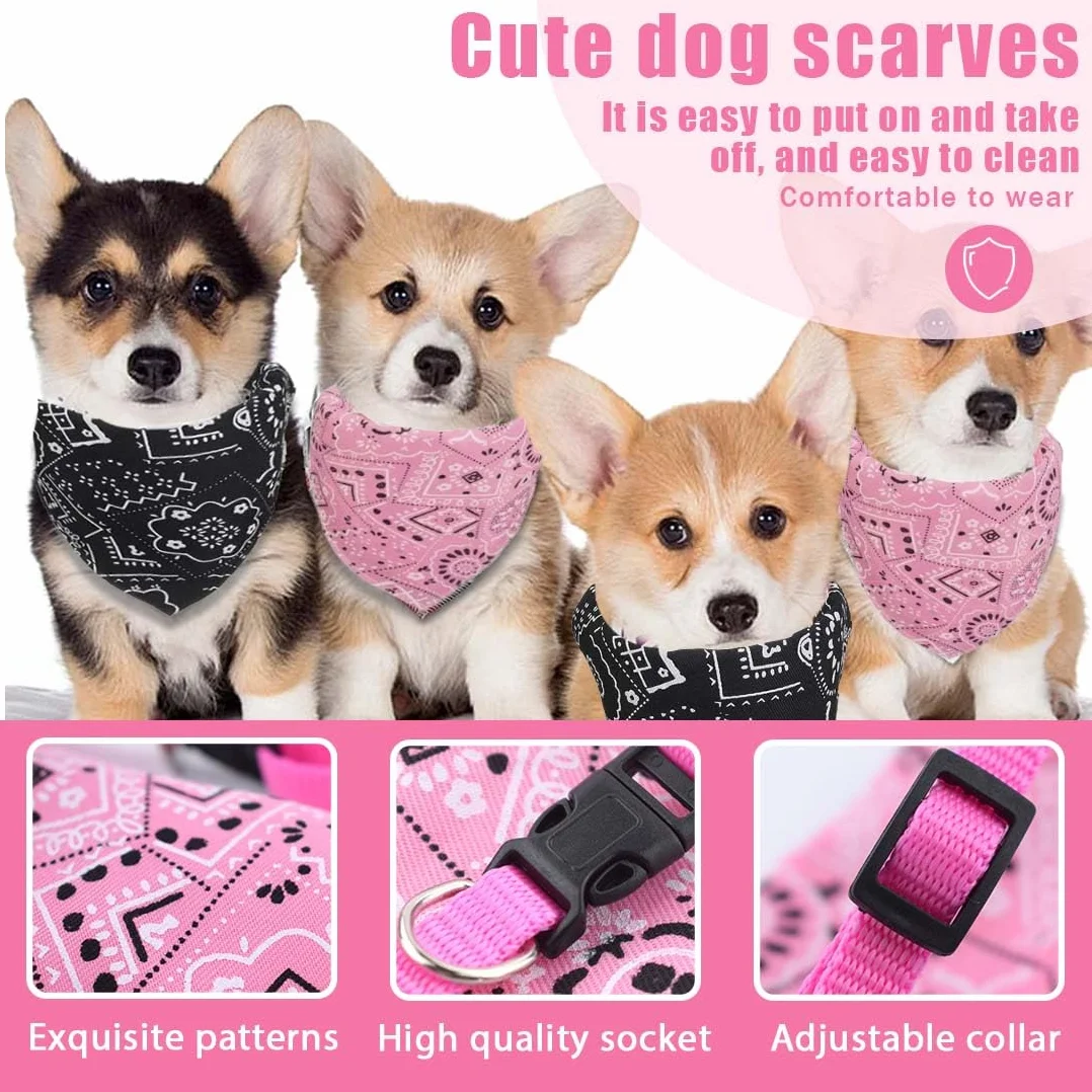 WeddHuis Bandana per Cani, Triangolo Regolabile, Cuccioli e Cani Piccola Grande Taglia (M)