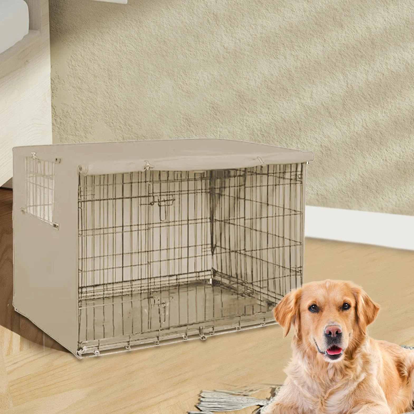 Copertura per gabbia animali domestici antivento impermeabile scudo UV chiusura a cerniera