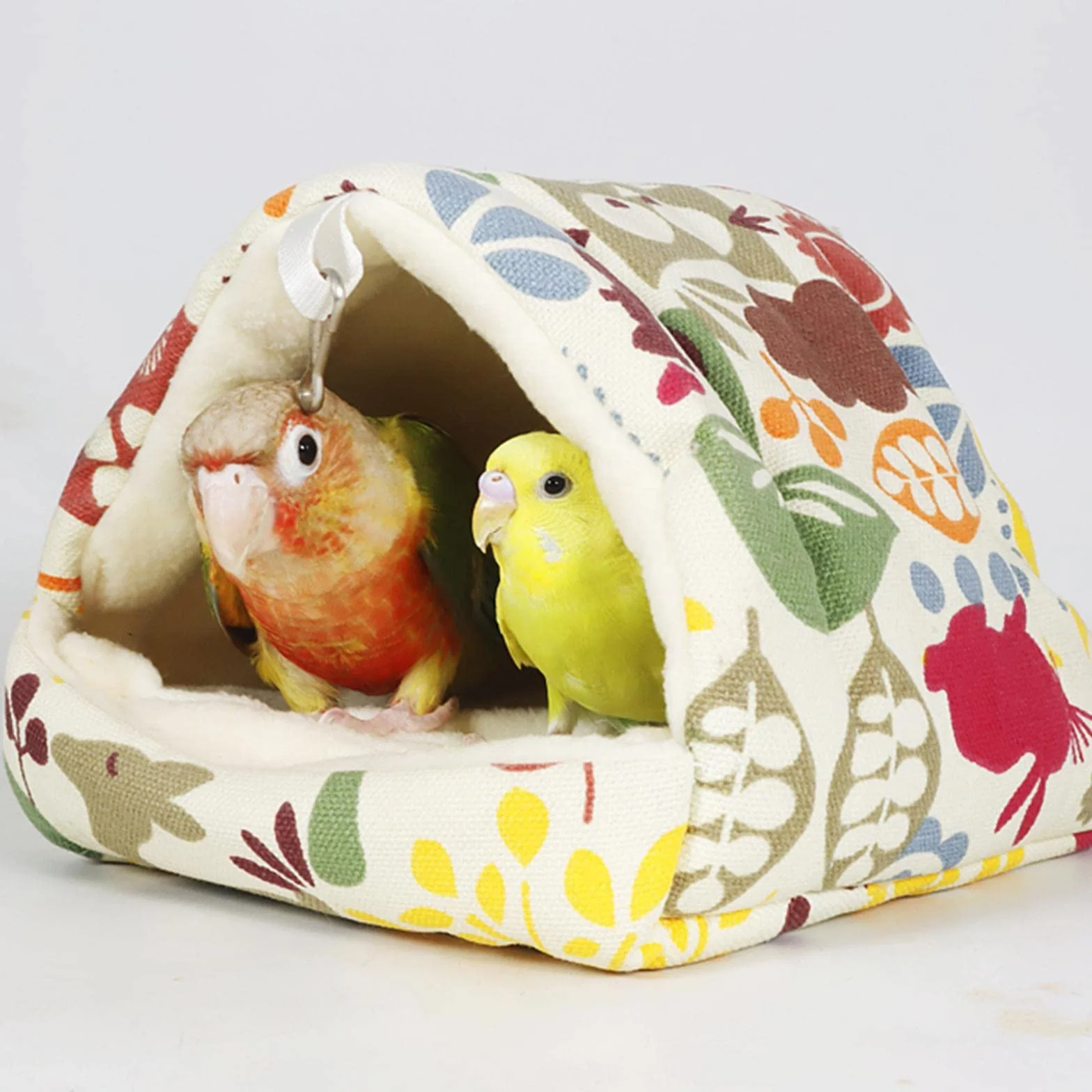 Generico Inverno Pappagallo Gabbia Hideaway Grotta Peluche Capannone Gabbia per Uccelli Letto a Pelo Casa Capanna Uccello Appeso Nido per Inseparabili, 15 cm x 15 cm x 14,5 cm