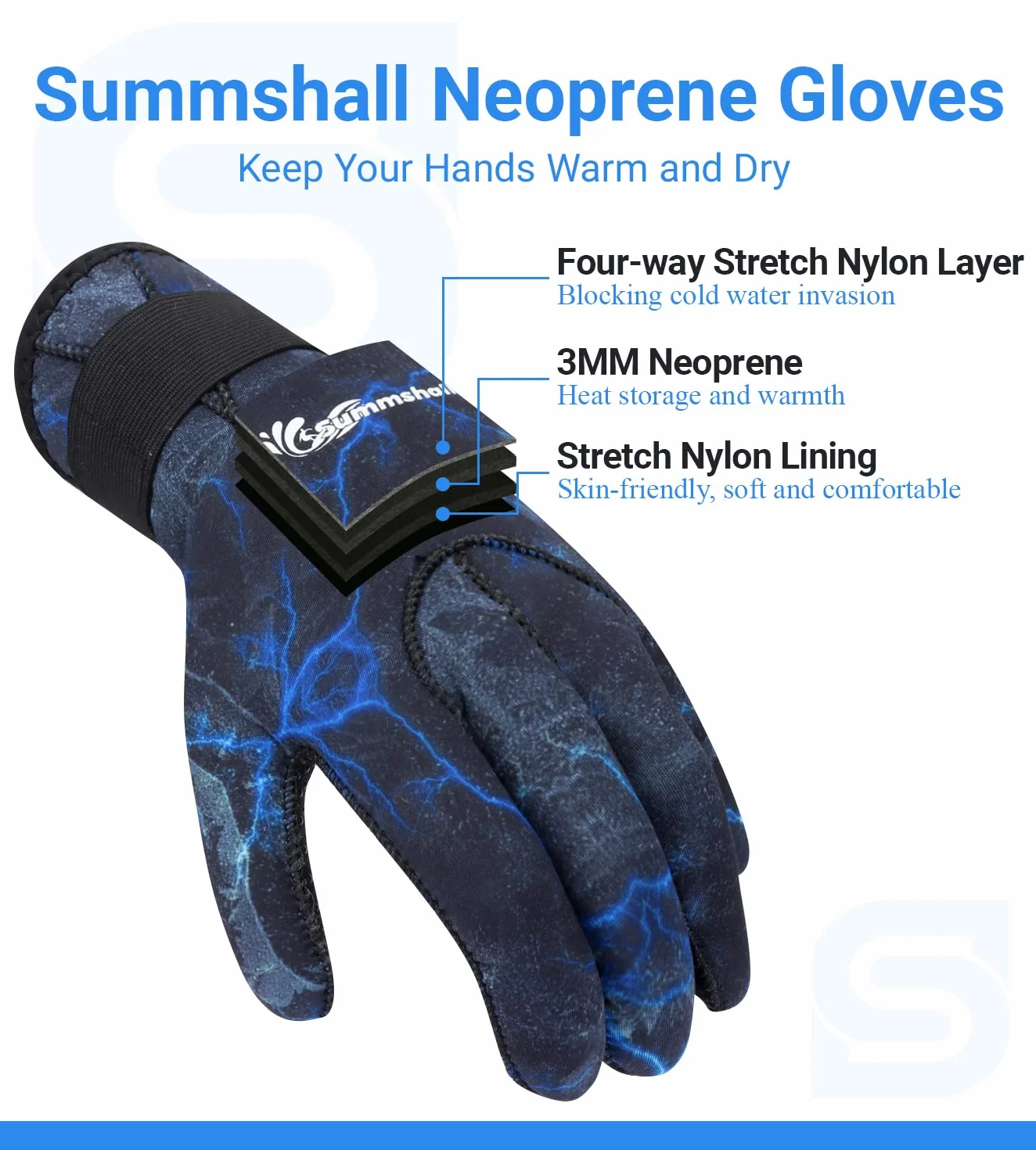 Guanti Sub 3mm Guanti Neoprene Donna Uomo Elastico Termico Guanti da Sub Anti Scivolo Guanti in Neoprene per Immersioni Subacquee Surf Snorkeling Pesca