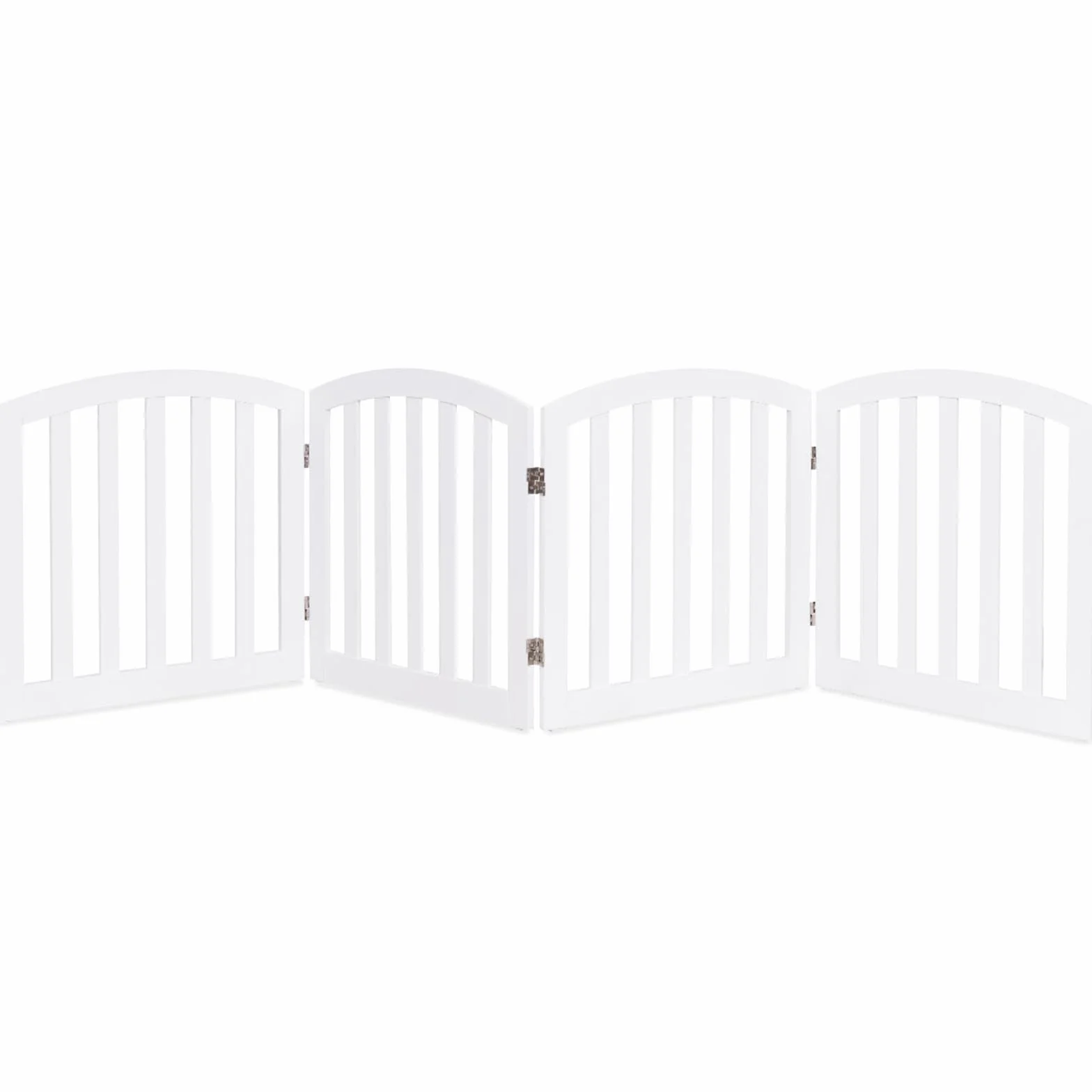 COSTWAY Cancelletto per Cani Pieghevole in Legno 4 Ante 246 x 61 cm Bianco
