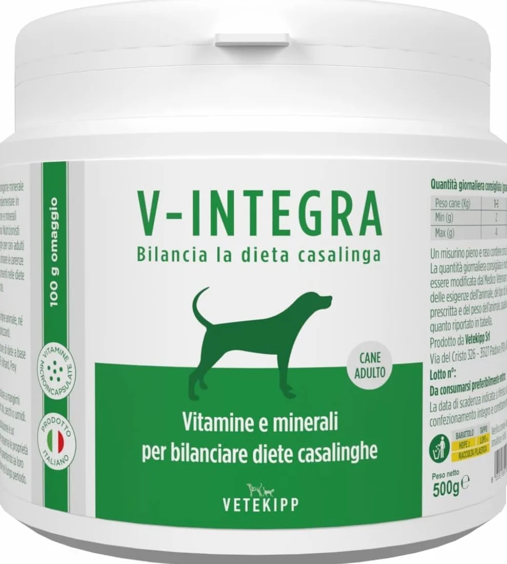 V-INTEGRA Cane Adulto 500g Integratore Completo Ricco di Vitamine e Minerali per Dieta Casalinga e BARF