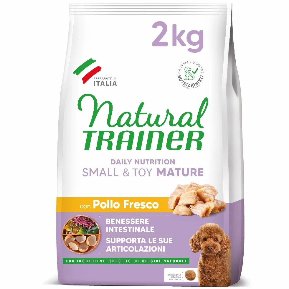 Trainer Natural Cibo per Cani Small and Toy Mature, Pollo, 2 Kg