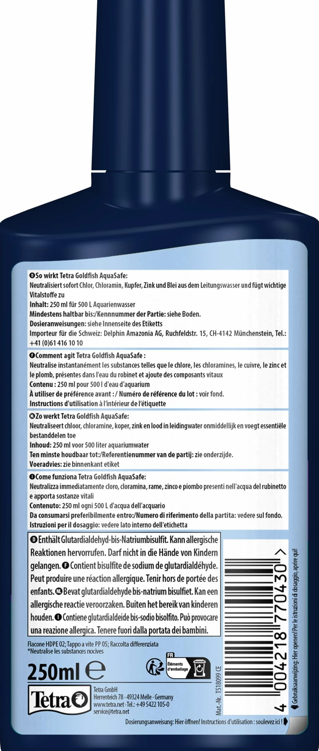Tetra Goldfish AquaSafe 250 ml