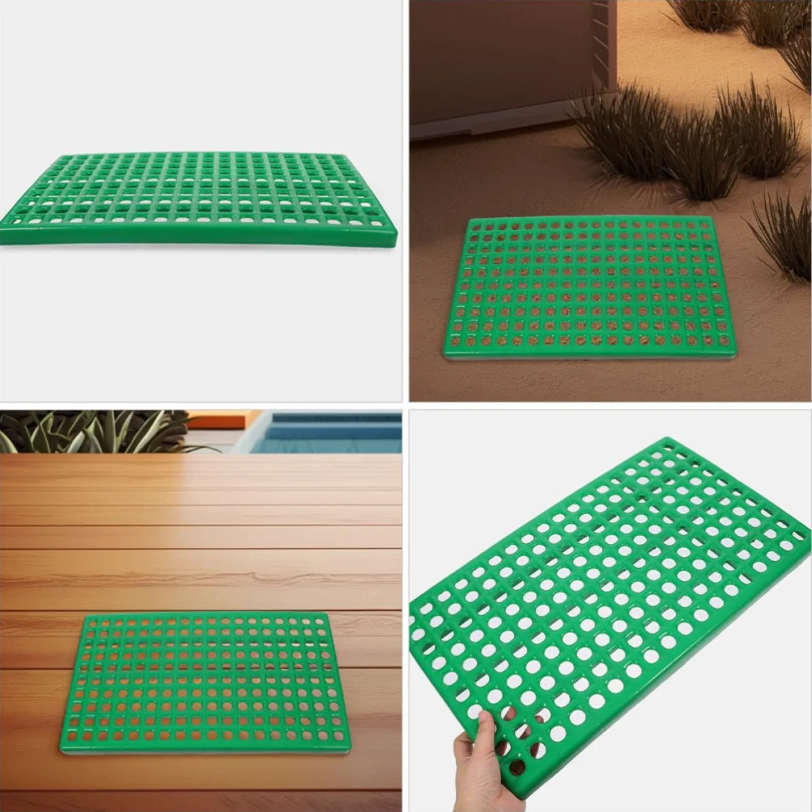 iplusmile 2pezzi Base per Gabbia Foro Rotondo in Plastica Verde Ventilazione e Drenaggio per Piccoli Animali Domestici e Allevamento Conigli