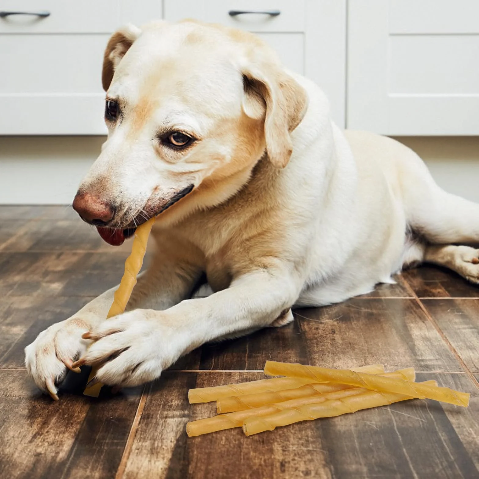 Nobleza - Bastoncini per Cani Pelle Bufalo, Confezione da 120, 125mm x 10mm, Snack per Cani Naturali , Rinforzante per Denti Bastone Dentale
