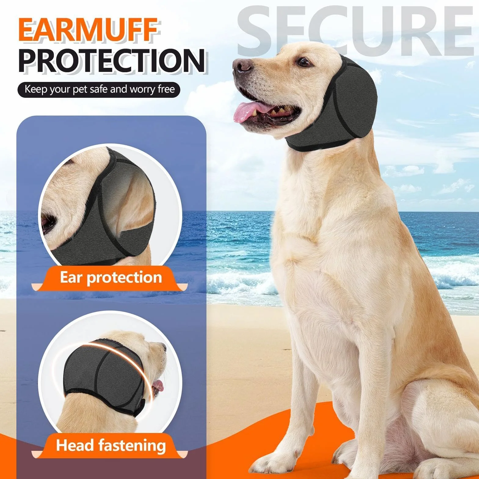 Cuffie antirumore per cani impermeabili antiscivolo regolabili toelettatura bagno fuochi d'artificio