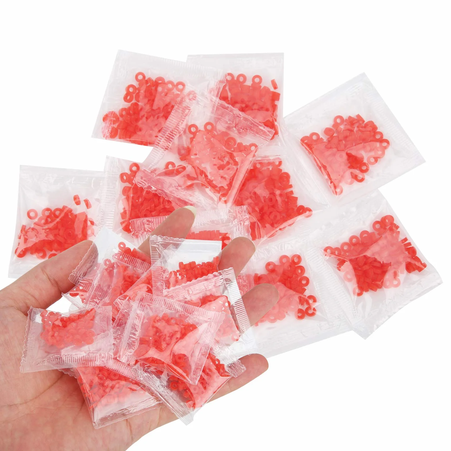 Fascette Elastiche Pesca 100 Borse 9000 Pezzi Rosso Forte Durevole