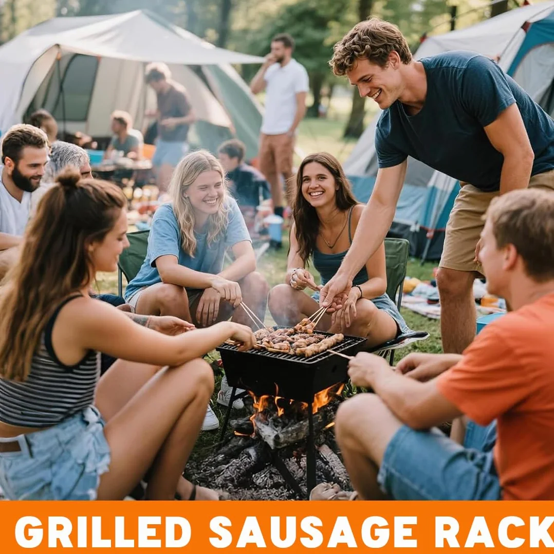 Divertenti Porta Hot Dog, Accessori Barbecue Acciaio Inossidabile, Supporto Salsicce per Campeggio Picnic