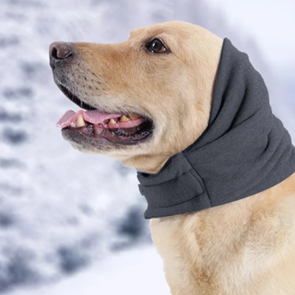 Fascia Elastica Antistress per Cani Copricapo Calmante Orecchie Regolabile Traspirante