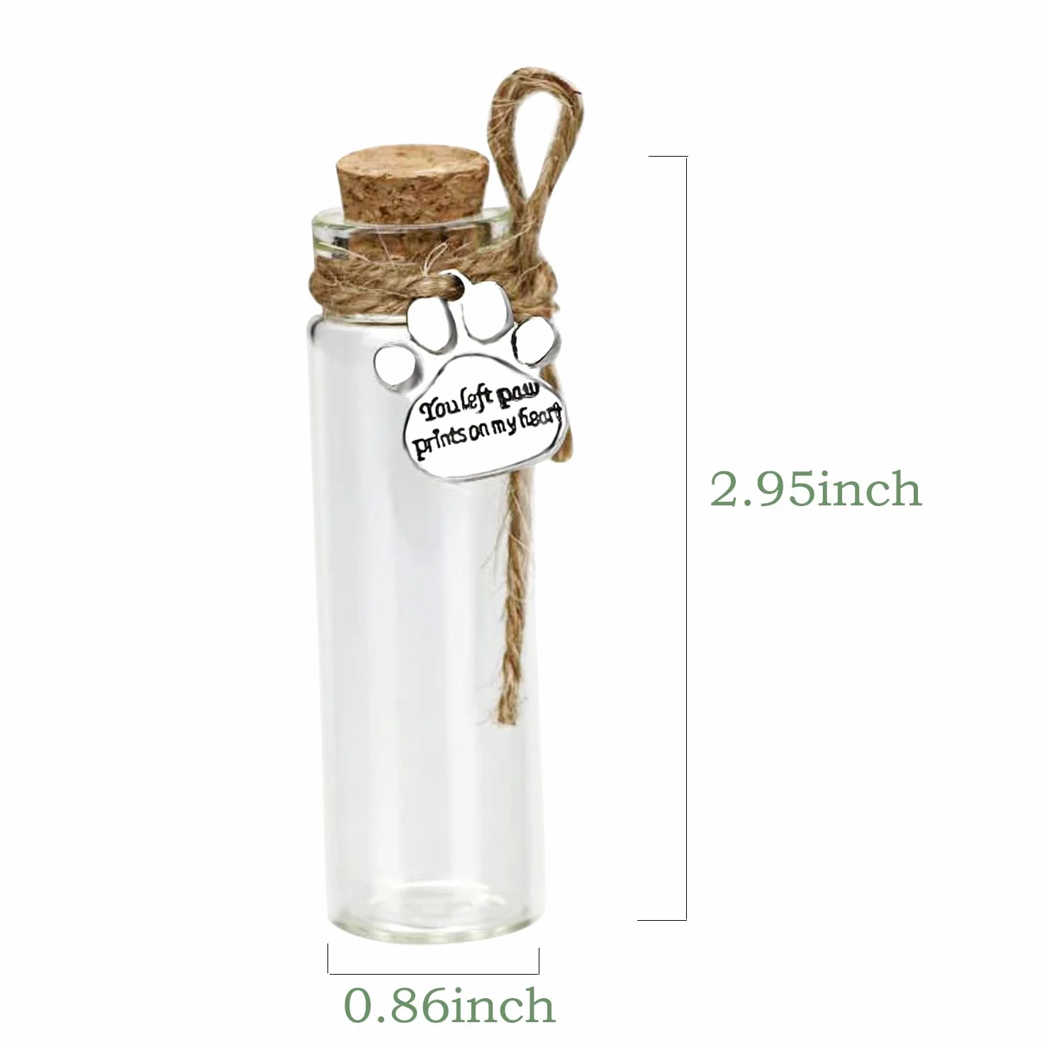 free-space Bottiglia commemorativa per peli di Animali Domestici, fiala di Vetro per Cenere o Capelli Cane o Gatto ricordo Regalo per la Perdita di Animali Domestici (2pcs Bottle)