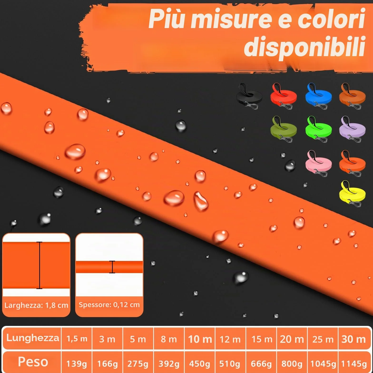 X XBEN Guinzaglio Addestramento Impermeabile per Cani 1,5M 3M 5M 8M 10M 12M 15M 20M 25M 30M, Lunghina con Maniglia Confortevole, Gommato,Resistente Adatto per Tutti i Cane