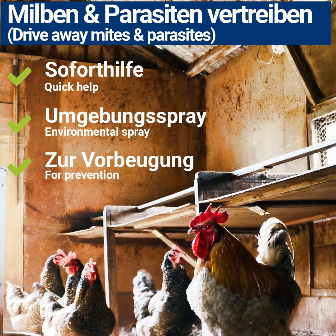 Spray antiacaro 1000 ml per pollame uccelli protezione parassiti uso acuto preventivo