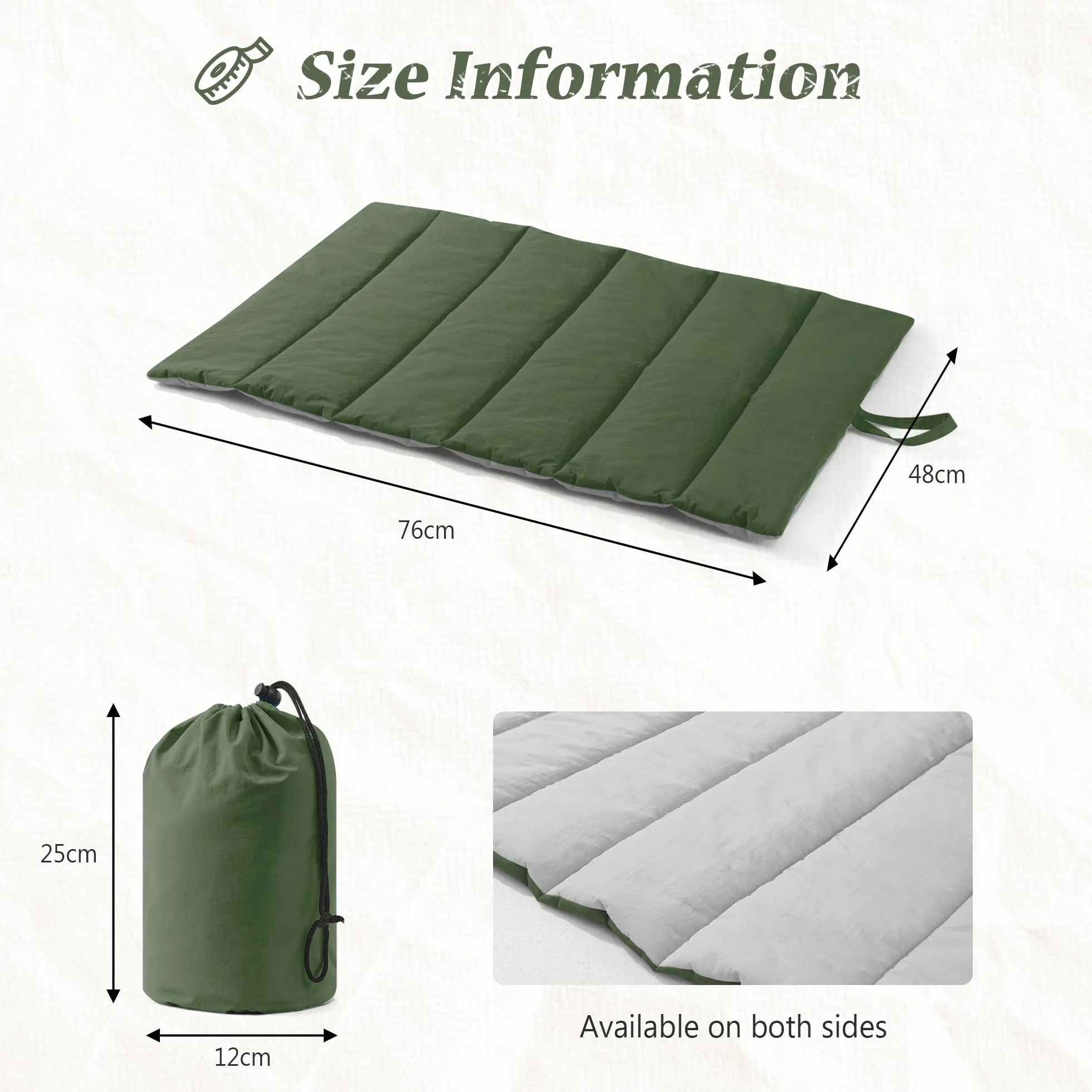 Cuccia Cane Grande Impermeabile Pieghevole per Interno Esterno 76x48cm Verde Grigio