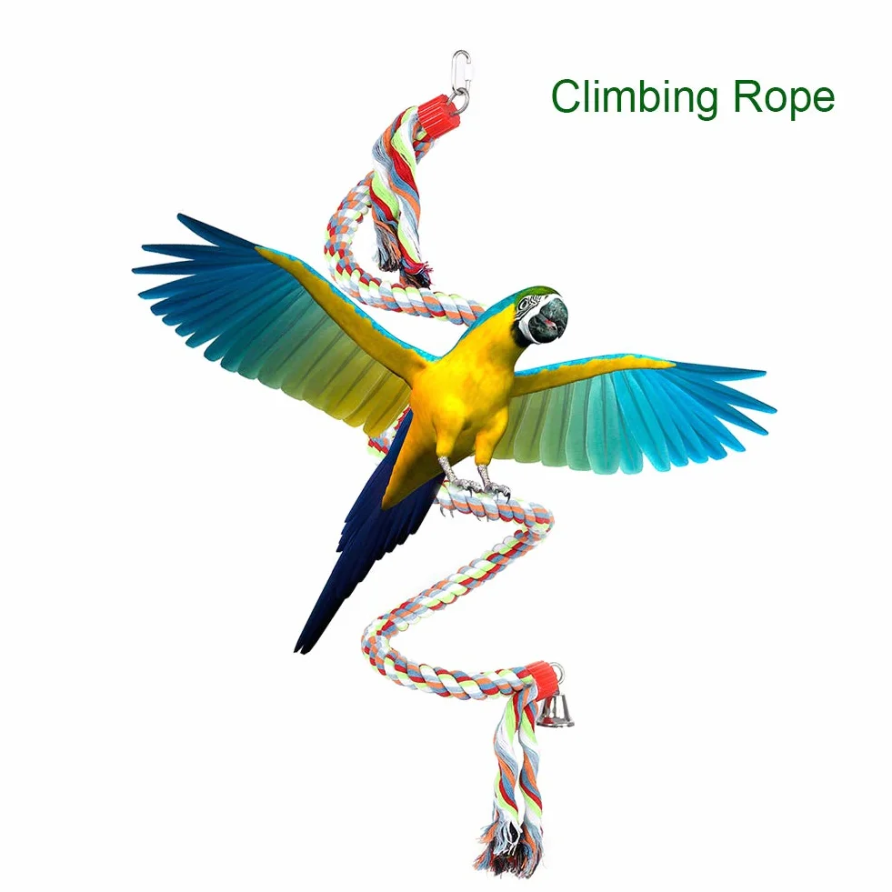 Bungee Altalena a Spirale per Pappagalli 1.6m Corda Campana Giocattoli Uccelli
