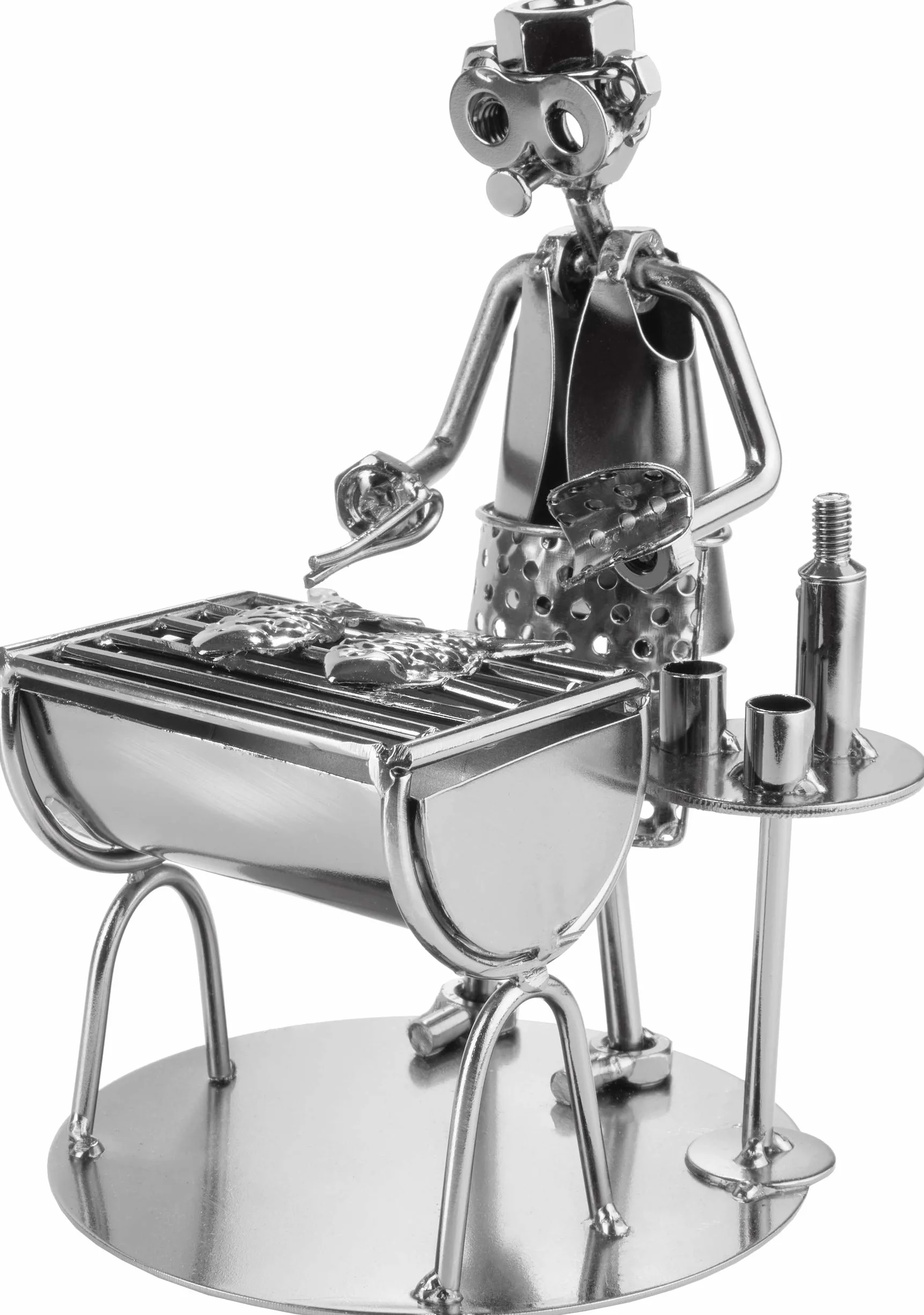 BRUBAKER Vite Uomo Grill per barbecue - Grill Master Fish - Fatto a Mano in Ferro Figura Uomo di Metallo - Metallo Figura Idea Regalo per i Cuochi e Grillers