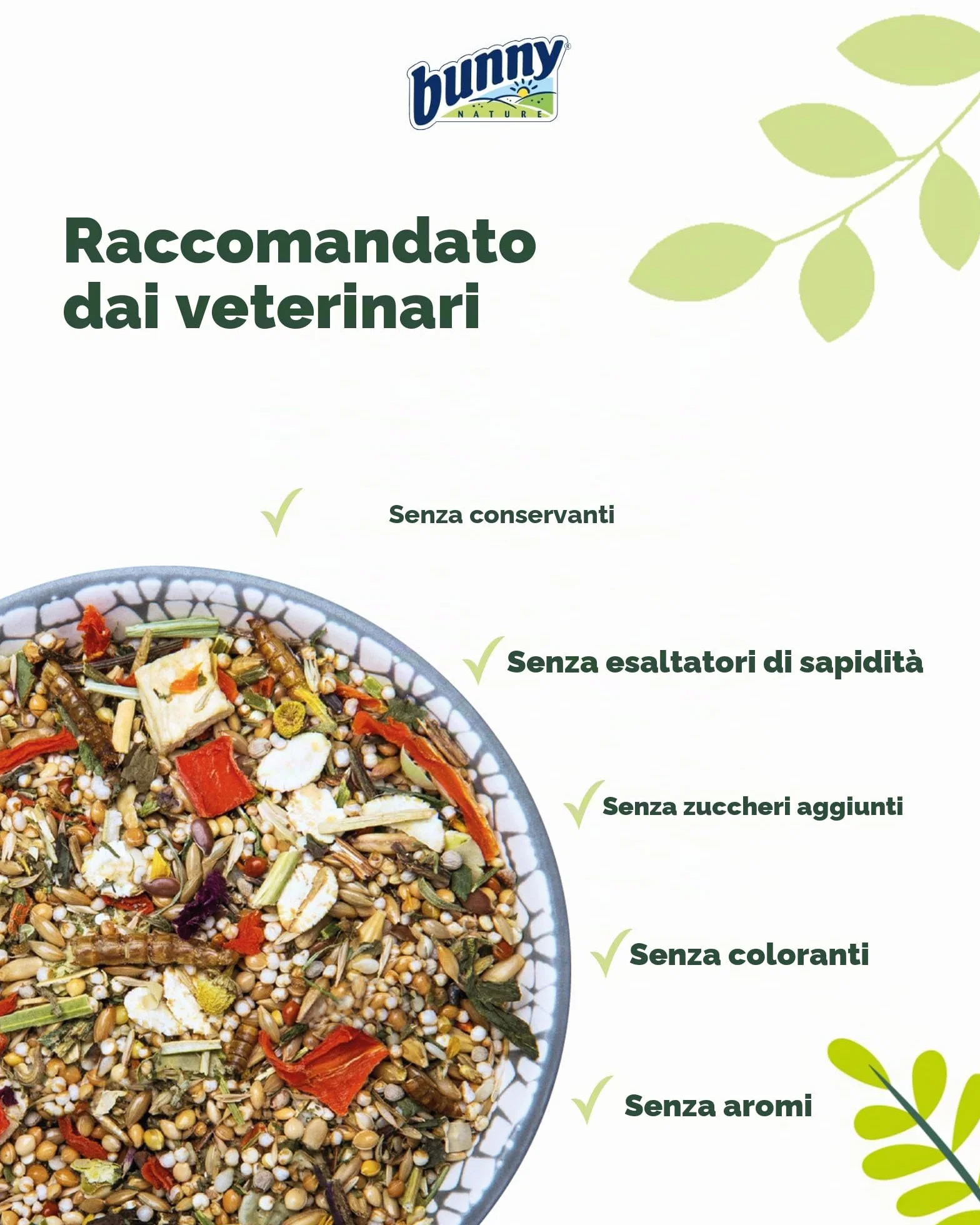 bunny Nature - Mangime completo per criceti nani, mix di vitamine, ingredienti e vermi di farina, 500 g