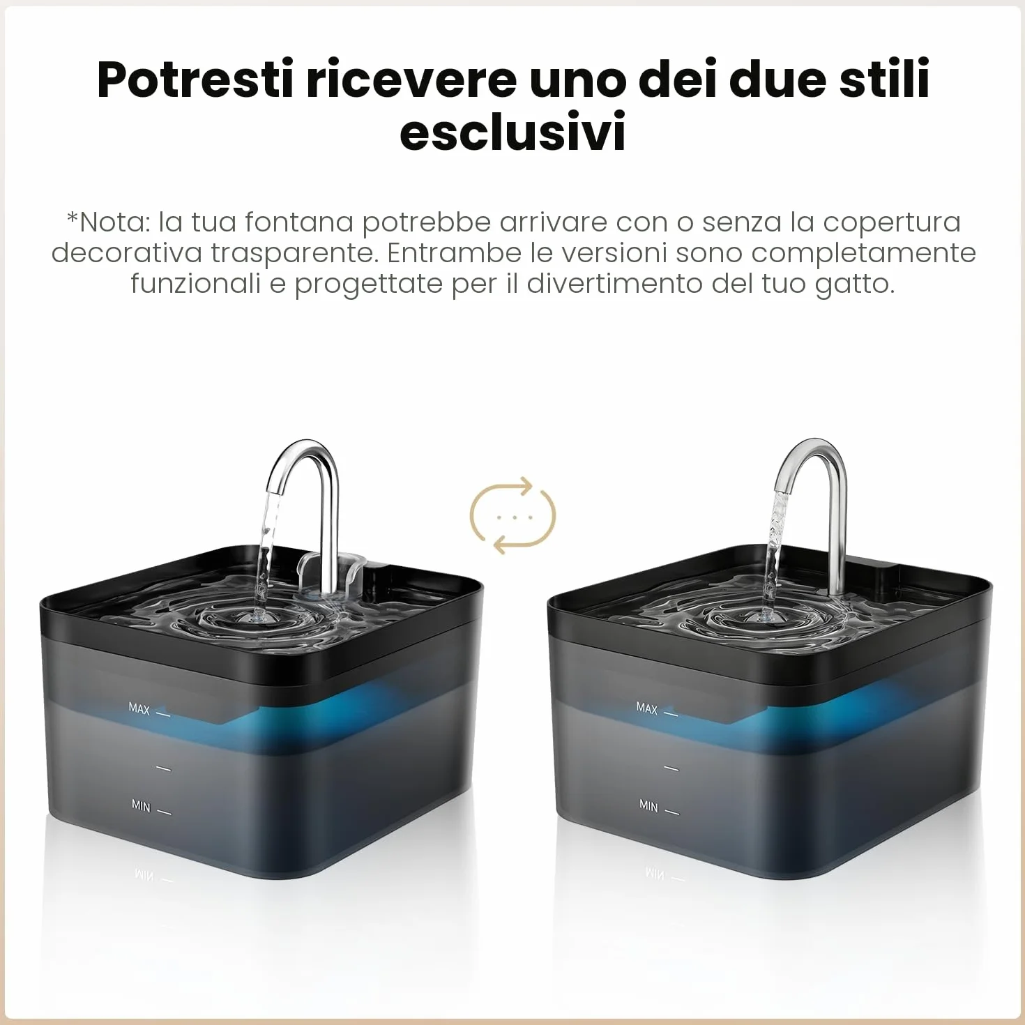 PawPoll Fontanella per Gatti, 2,2L Fontana per Gatti, Ultra Silenzioso, Facile da Pulire, Fontanella Gatto con LED e Filtro a Carbone Attivo, Adatto a Più Animali Domestici