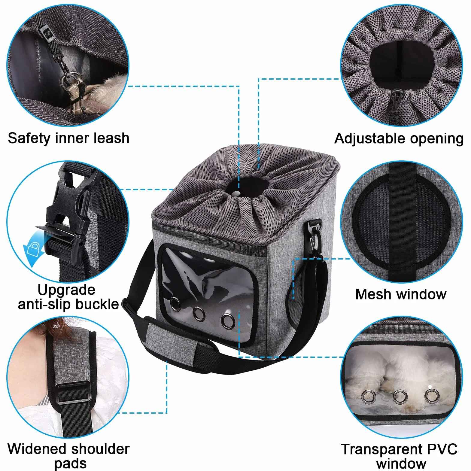 Ownpets Cane Bicicletta Cestino Bag Pet Bag Seggiolino Auto Cane con Corda di Sicurezza Tracolla Regolabile Portatile Traspirante Cestino Della Bicicletta per Cani