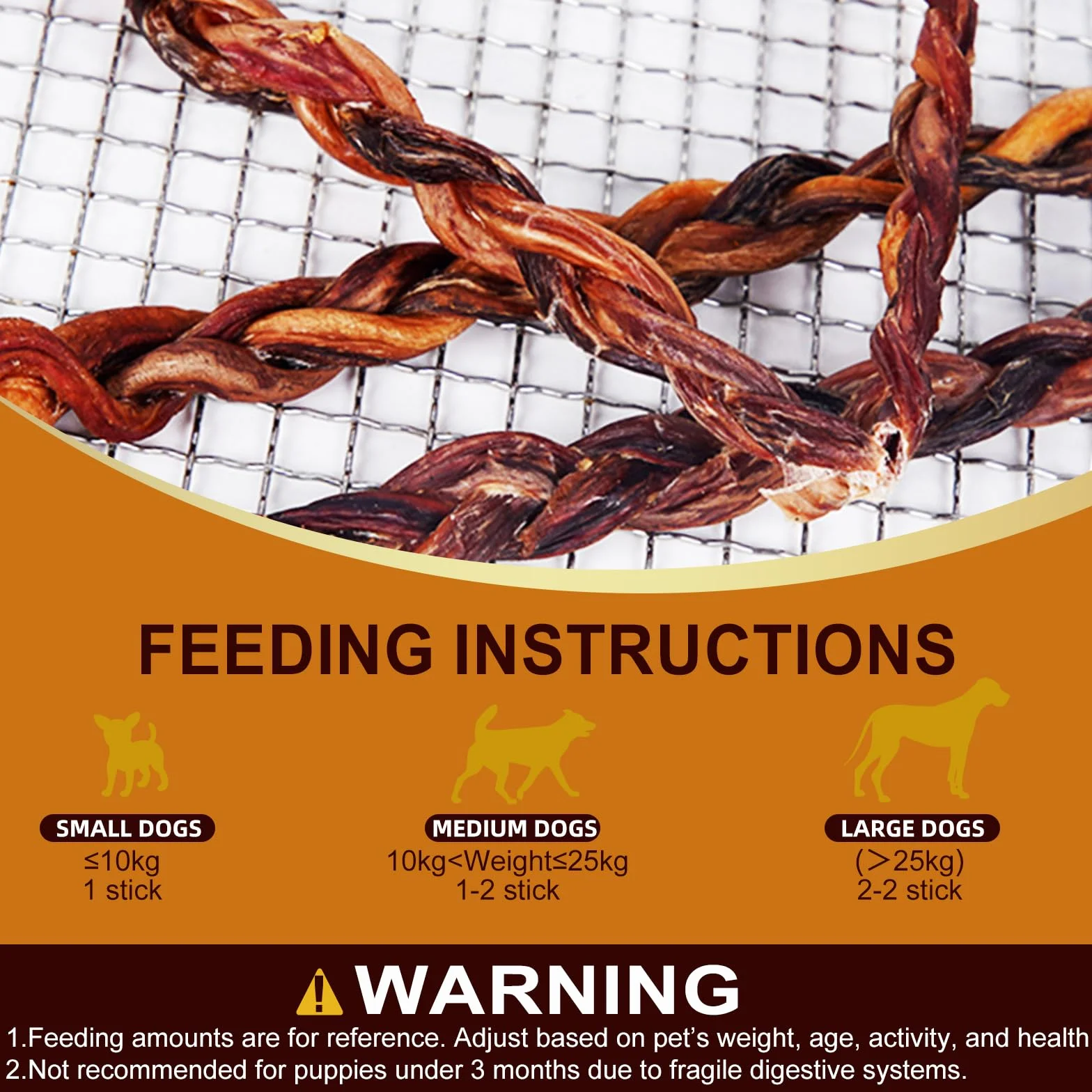 3 Pezzi di Snack per Cani al Frustino di Maiale 28cm Ciascuno 60g Totale Snack per Cani con Masticazione Intensa (S, Yogurt)