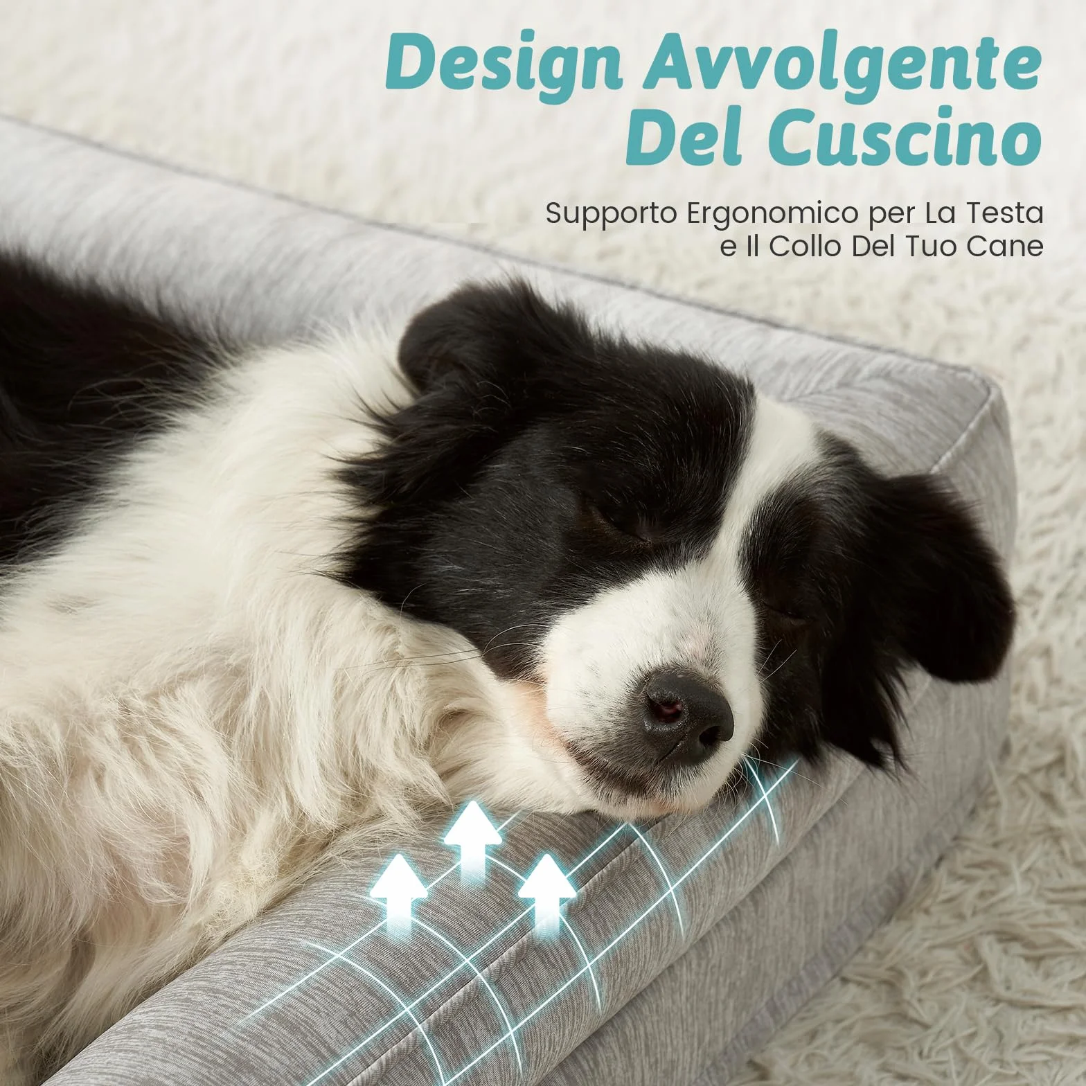 COZY KISS Letto Refrigerante Ortopedico per Cani Taglia XXL 122x81x19 cm Divano Ergonomico con Rivestimento Rimovibile Lavabile Schiuma Nido d'Ape Impermeabile Grigio Argento