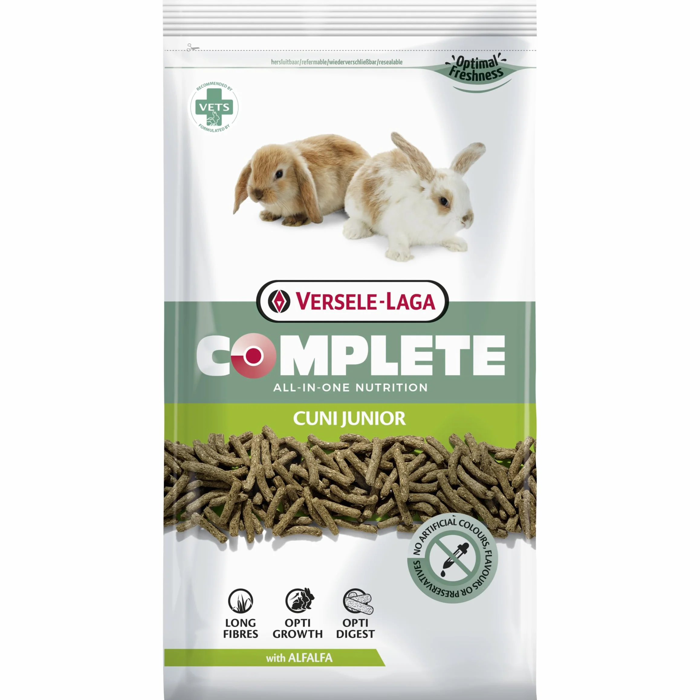 VERSELE-LAGA - Complete Cuni Junior - Alimento estruso “tutto in uno” per conigli (nani) Fino a 6-8 mesi - 1,75kg