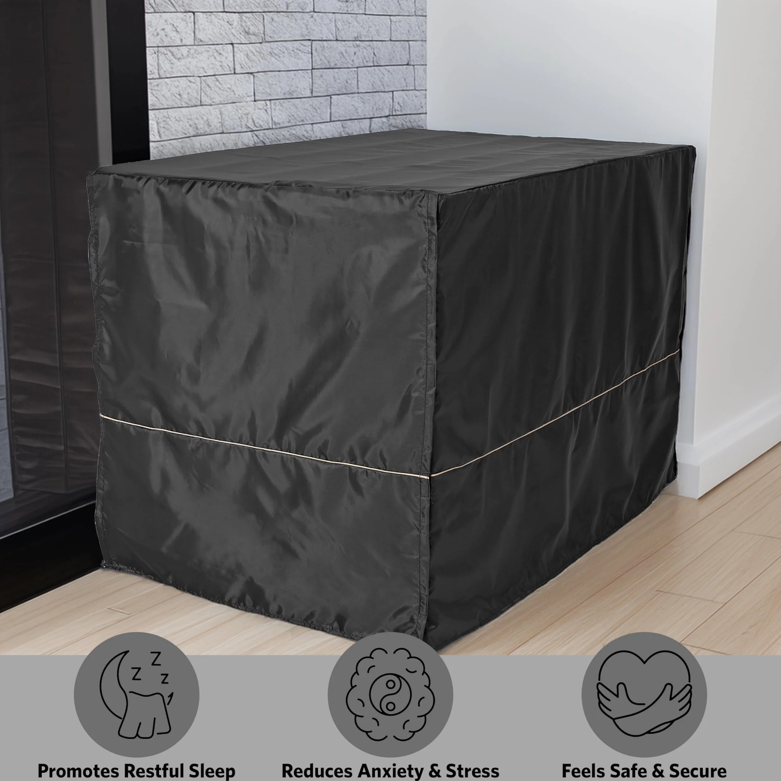 MidWest Homes for Pets Copertura per gabbia per cani XL, poliestere nero, 122 cm, lavabile, riduce abbaiare