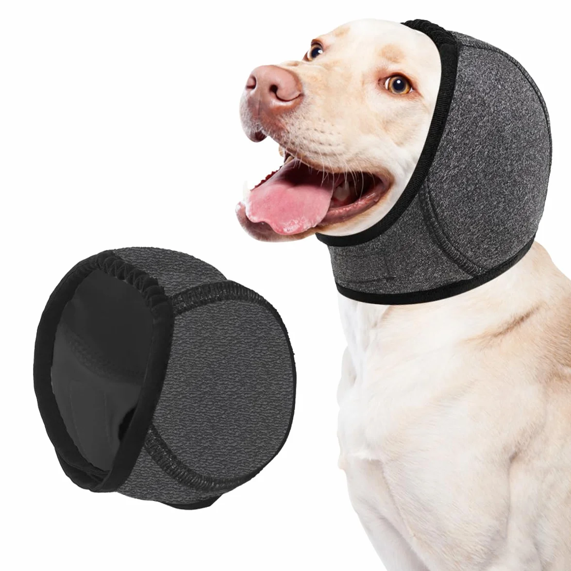 Grigio L Paraorecchie per Cani Impermeabili Antirumore Protezione Regolabile per Orecchie