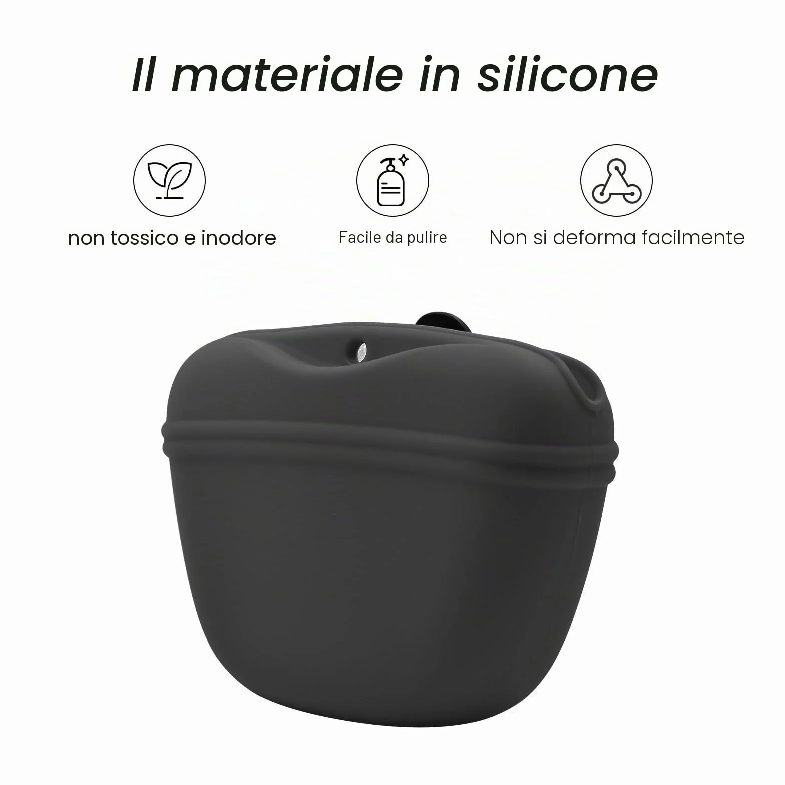 AUDWUD Custodia in Silicone per crocchette per Cani,Contenitore Portatile per l'addestramento Comoda Chiusura con Fibbia Magnetica e Clip in Vita,Senza BPA
