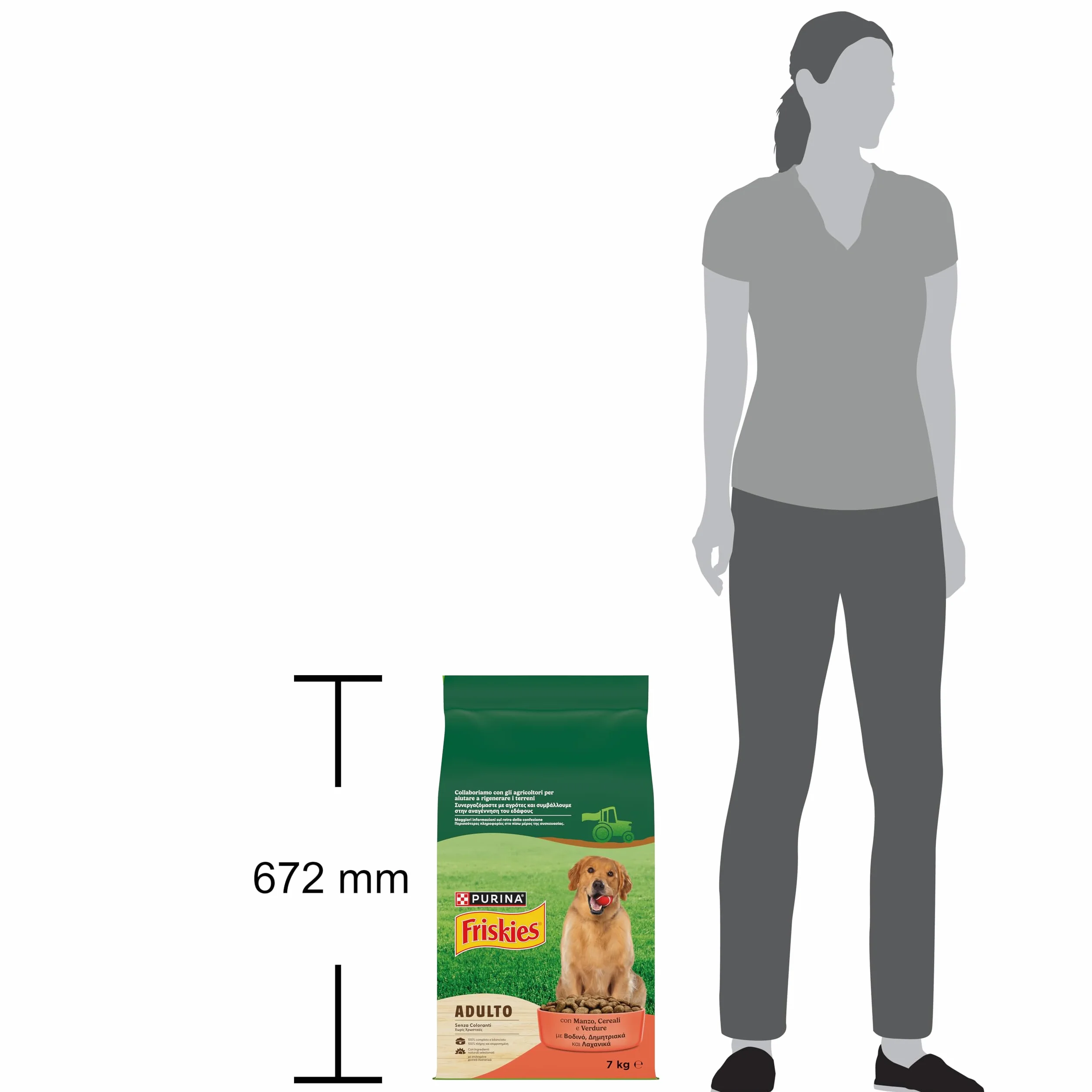 PURINA FRISKIES® Adulto crocchette per cani con Manzo e Verdure. 1 Confezione da 7 kg