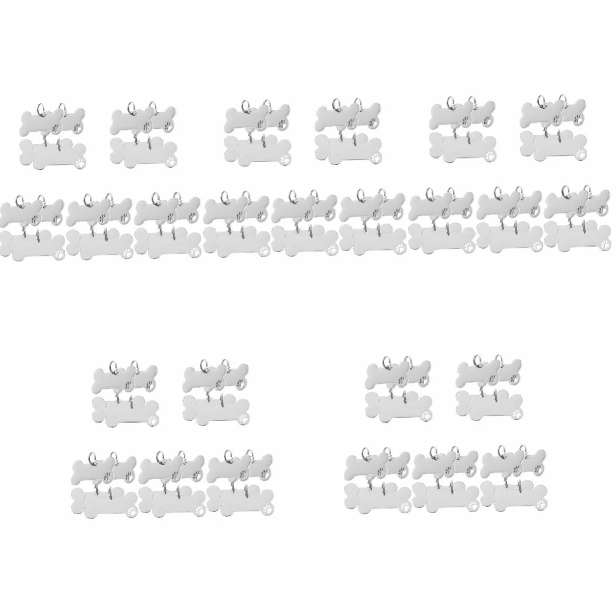 SUPVOX 20pezzi Medagliette Identificative Acciaio Inossidabile Per Animali Domestici Targhette Forma Di Osso Per Cuccioli Accessori Antismarrimento Incisi Design Elegante e Durevole Per
