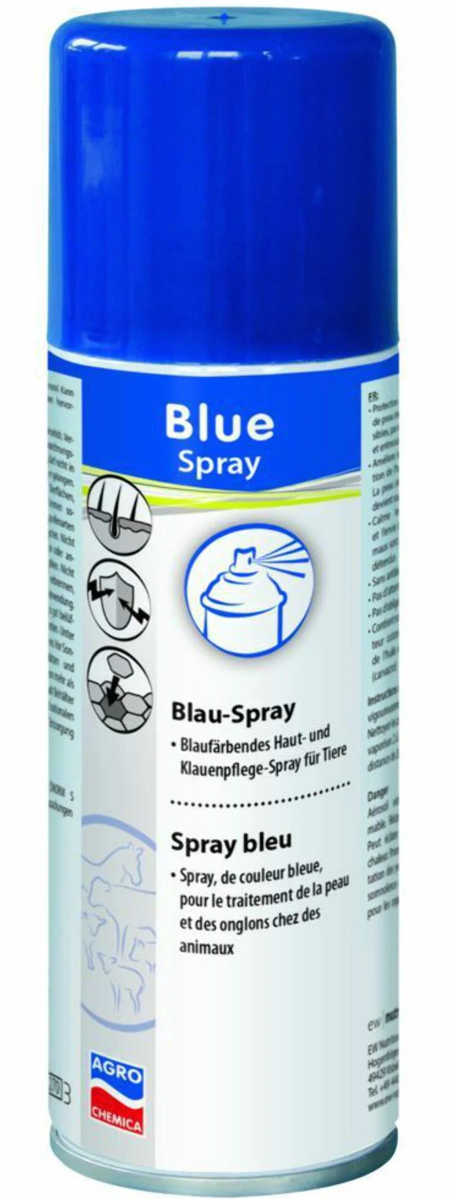 Kerbl Spray blu colorante per la cura della pelle e degli zoccoli animali 200 ml