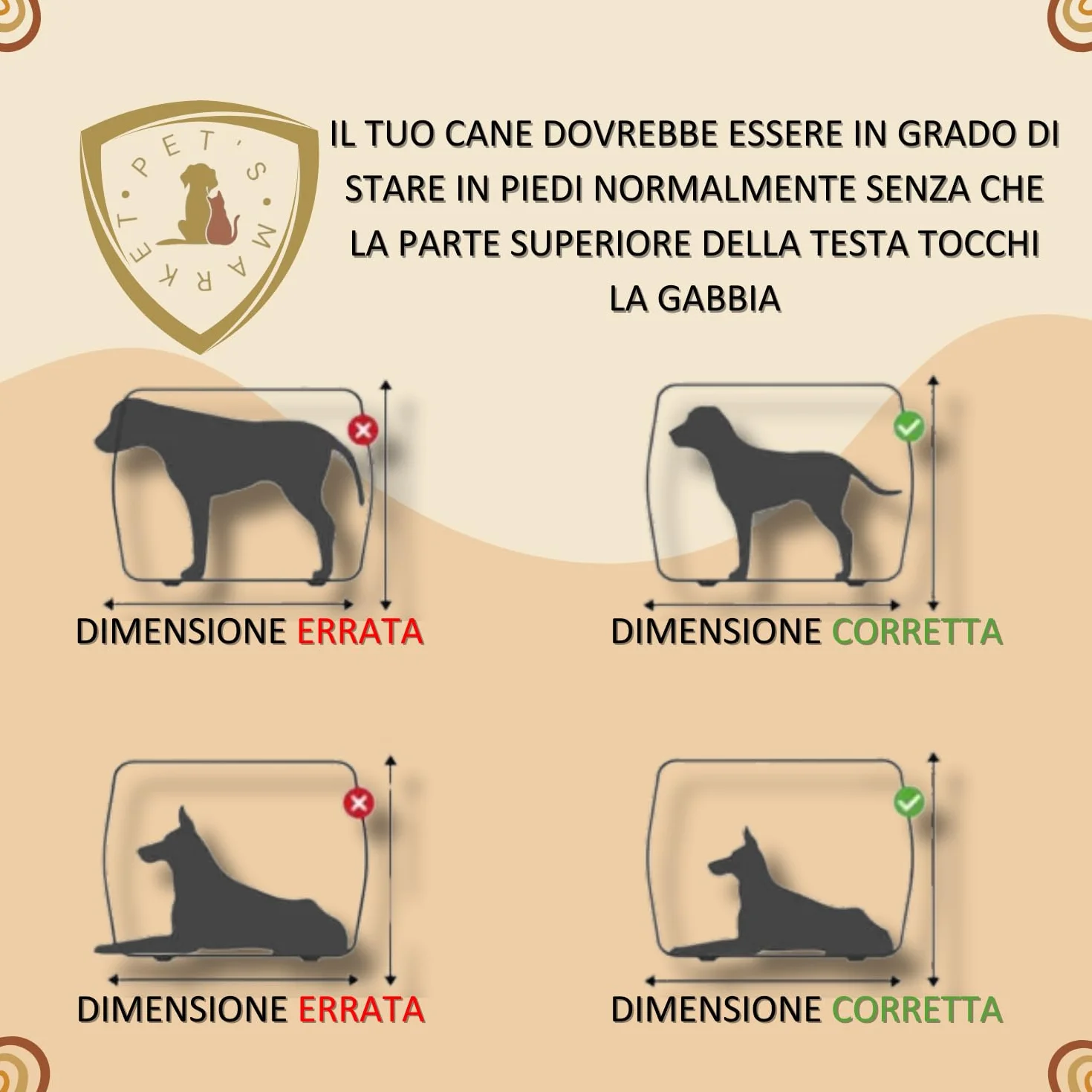 Pet’s Market Trasportino Skudo 3 Gatto Cane Rigido Sacchetti Igienici in Omaggio Accessorio da Viaggio Animali Porta in Ferro Fessure Conforme agli Standard Aerei (3 (60X40X39h))