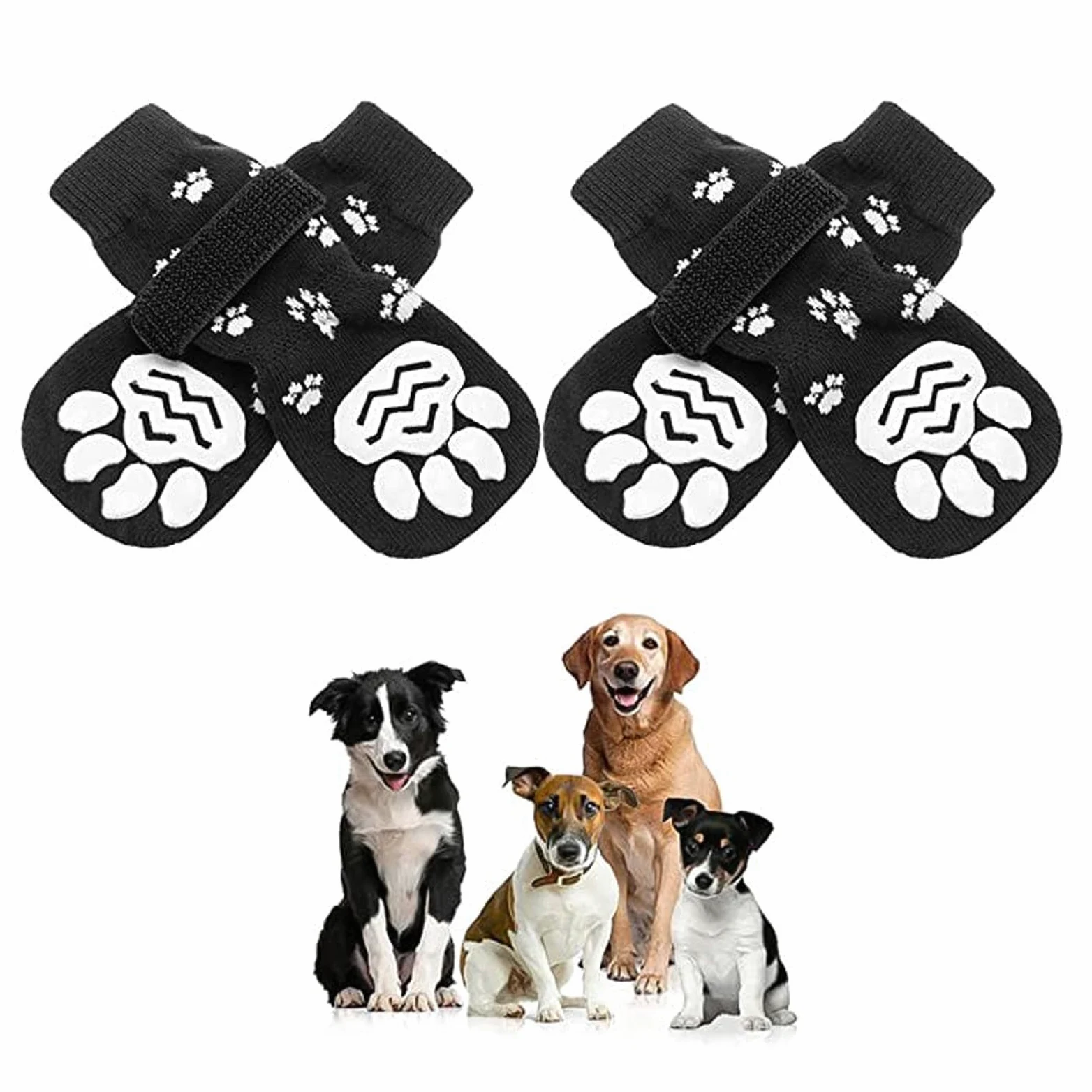Stivali per Cani Traspiranti - Scarpe Impermeabili per Cani, Calzini Antiscivolo Proteggi Zampe, Scarpe per Animali da Esterno Stivali per Cani per Cani di Taglia Piccola, Media E Grande,M