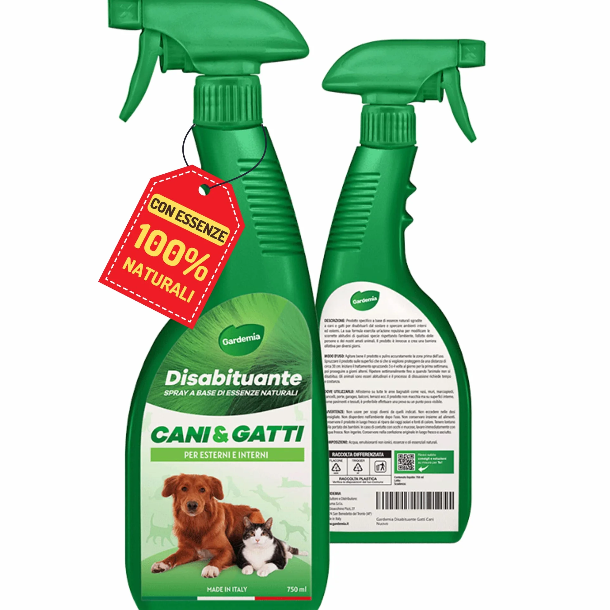 Gardemia Disabituante Vegetale per Cani e Gatti 750ml Spray Anti Pipì Esterni Interni Azione Naturale per Disabituarli Barriera Olfattiva Urine Casa Giardino Alternativa Eco a Repellente Dissuasore
