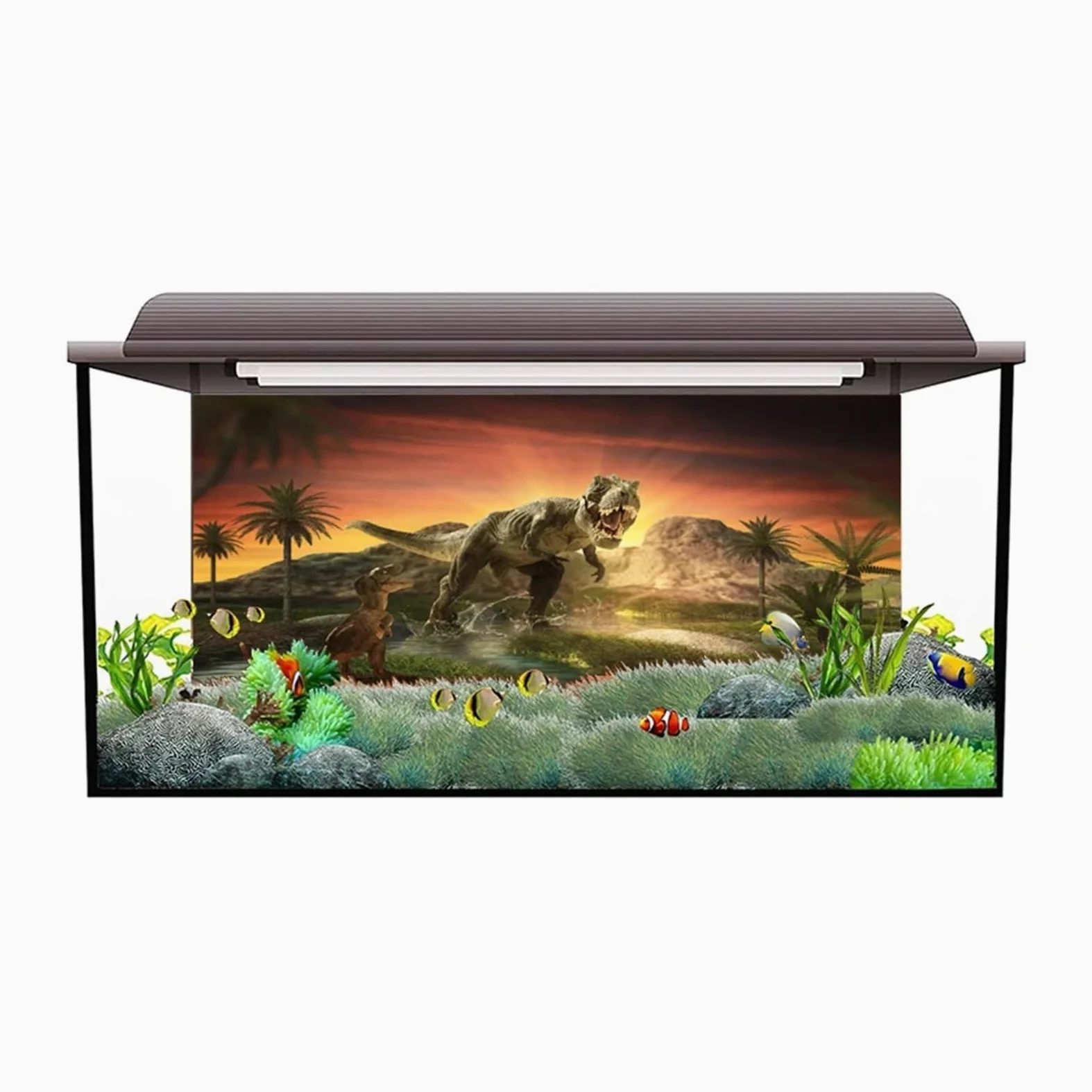 Adesivo for Sfondo Acquario, Poster con Dinosauri, Decorazione for, Carta da Parati autoadesiva(50x80cm)