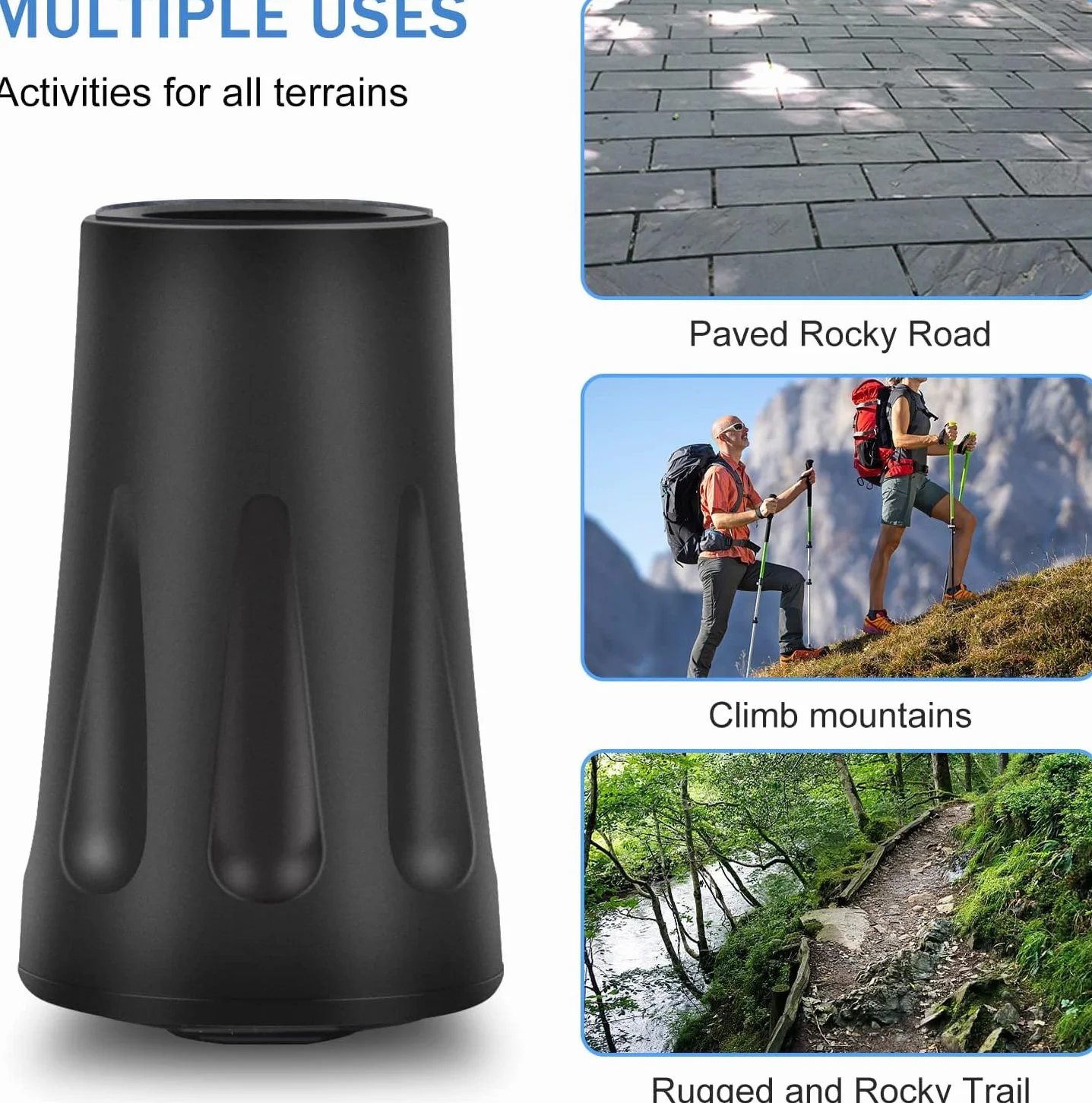 Gommini in Gomma per Bastoncini da Trekking - Anti-Rumore e Anti-Scivolo | Protezione Universale