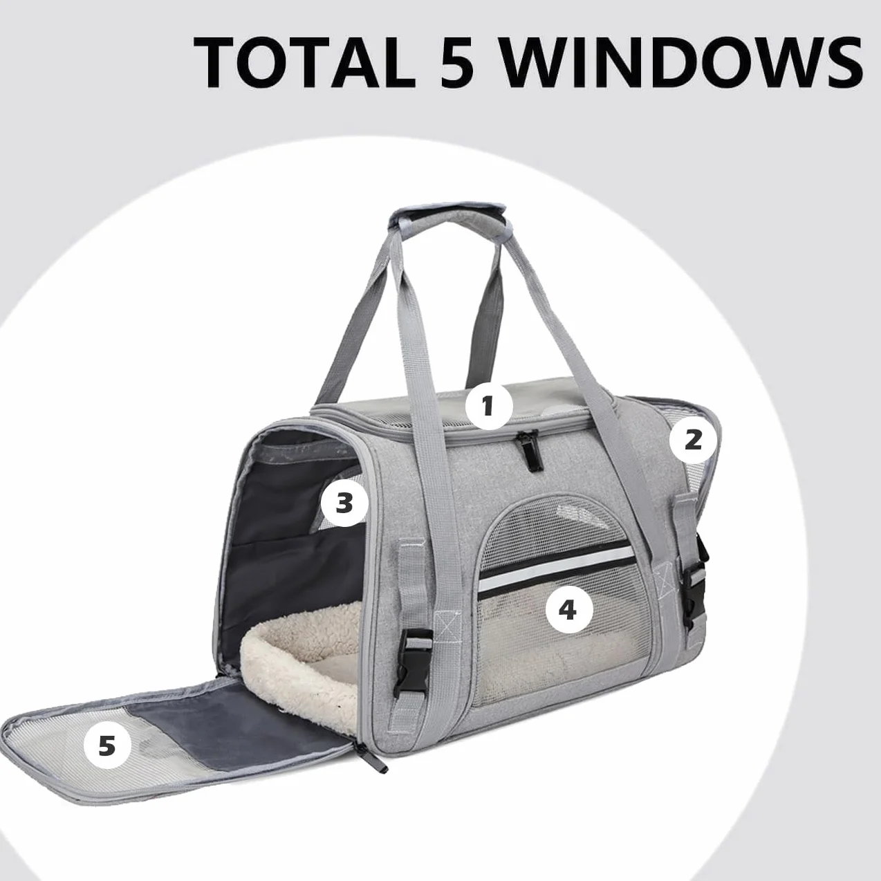 Trasportino gatto, trasportino per cani, Trasportino per animali portatile morbido e pieghevole, Può essere portato a mano o a tracolla (Blu)